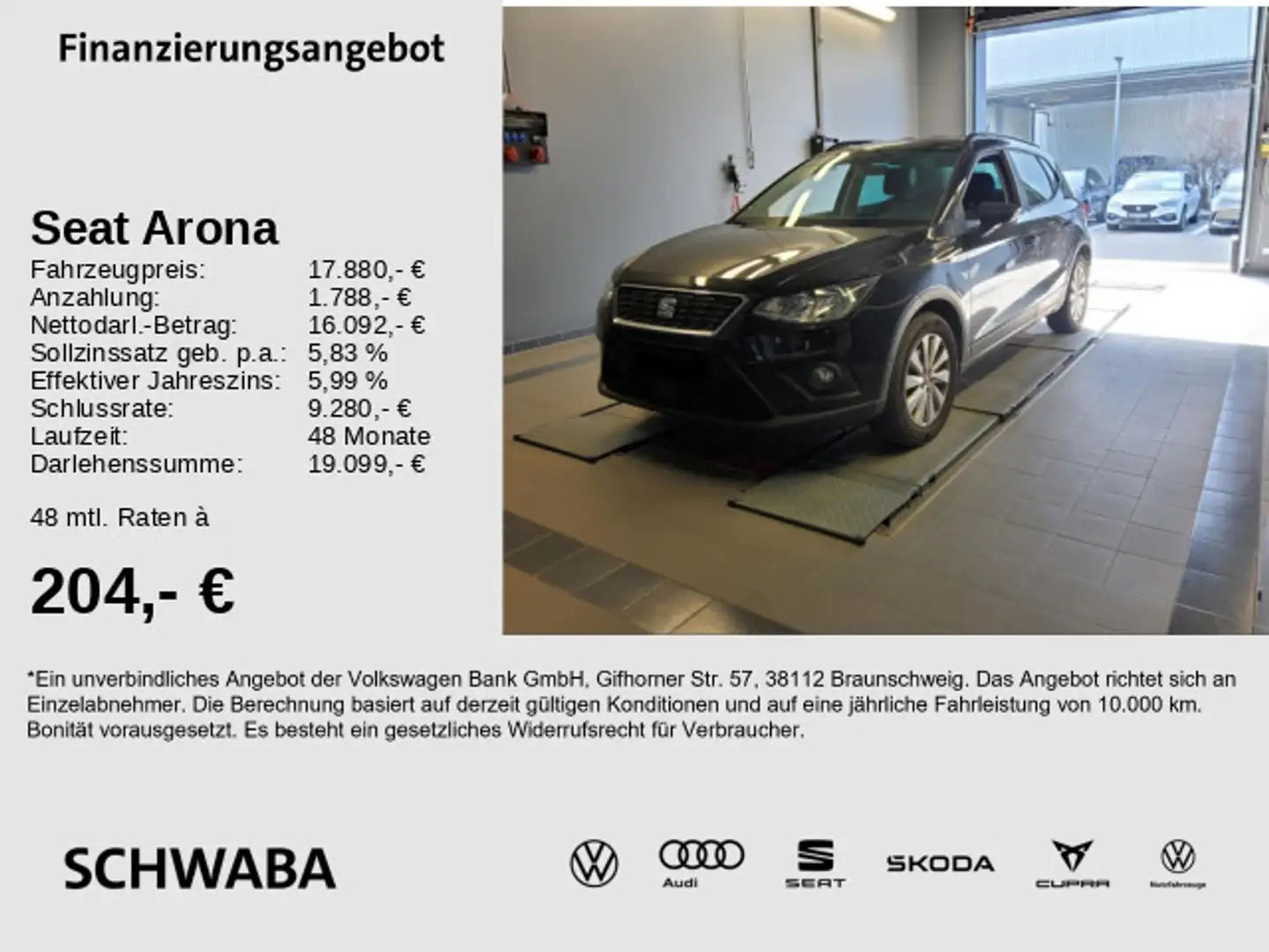 SEAT Arona Style 1.0 TSI DSG *ACC*AHK*NAVI*FRONT*16'' Black - 1