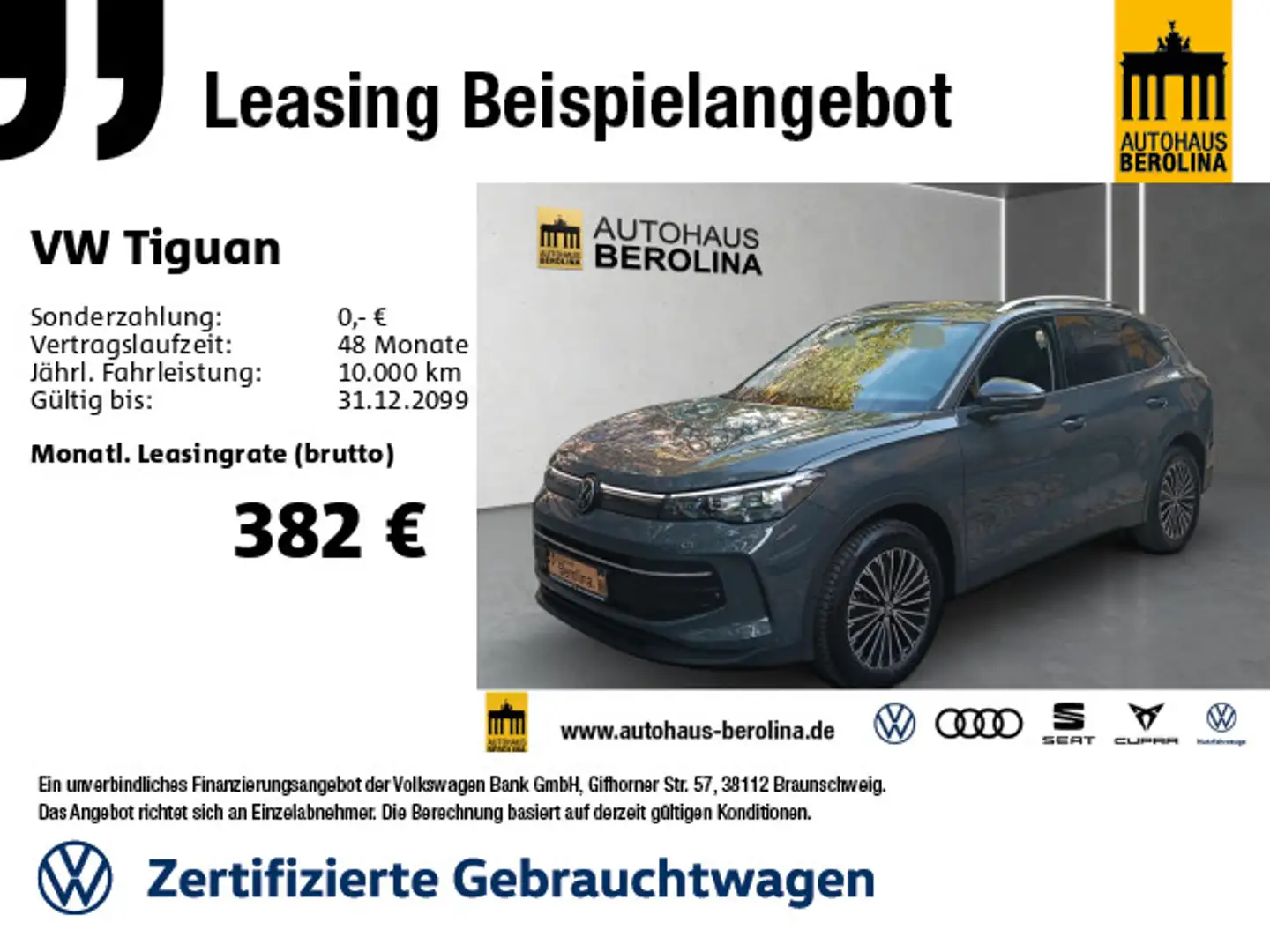 Volkswagen Tiguan 1.5 eTSI Life DSG *LED+*AHK*NAV*R-CAM* Gris - 1