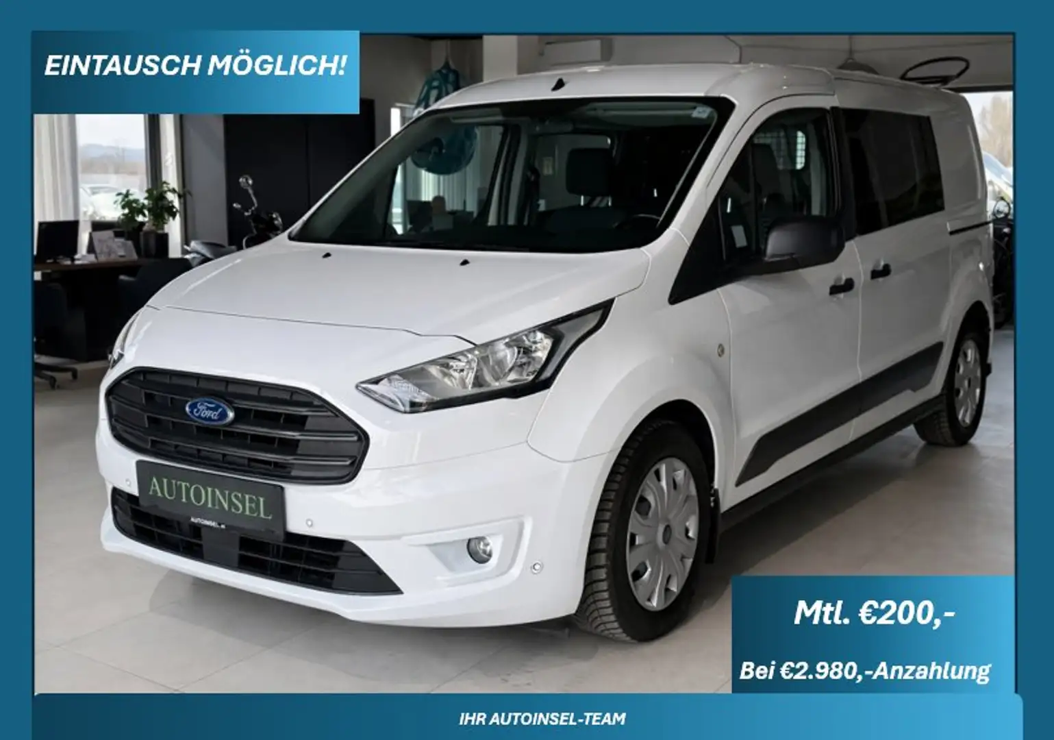 Ford Transit Connect DoKa 5 Sitze 2 Schiebetüren Tempomat PDC Weiß - 1
