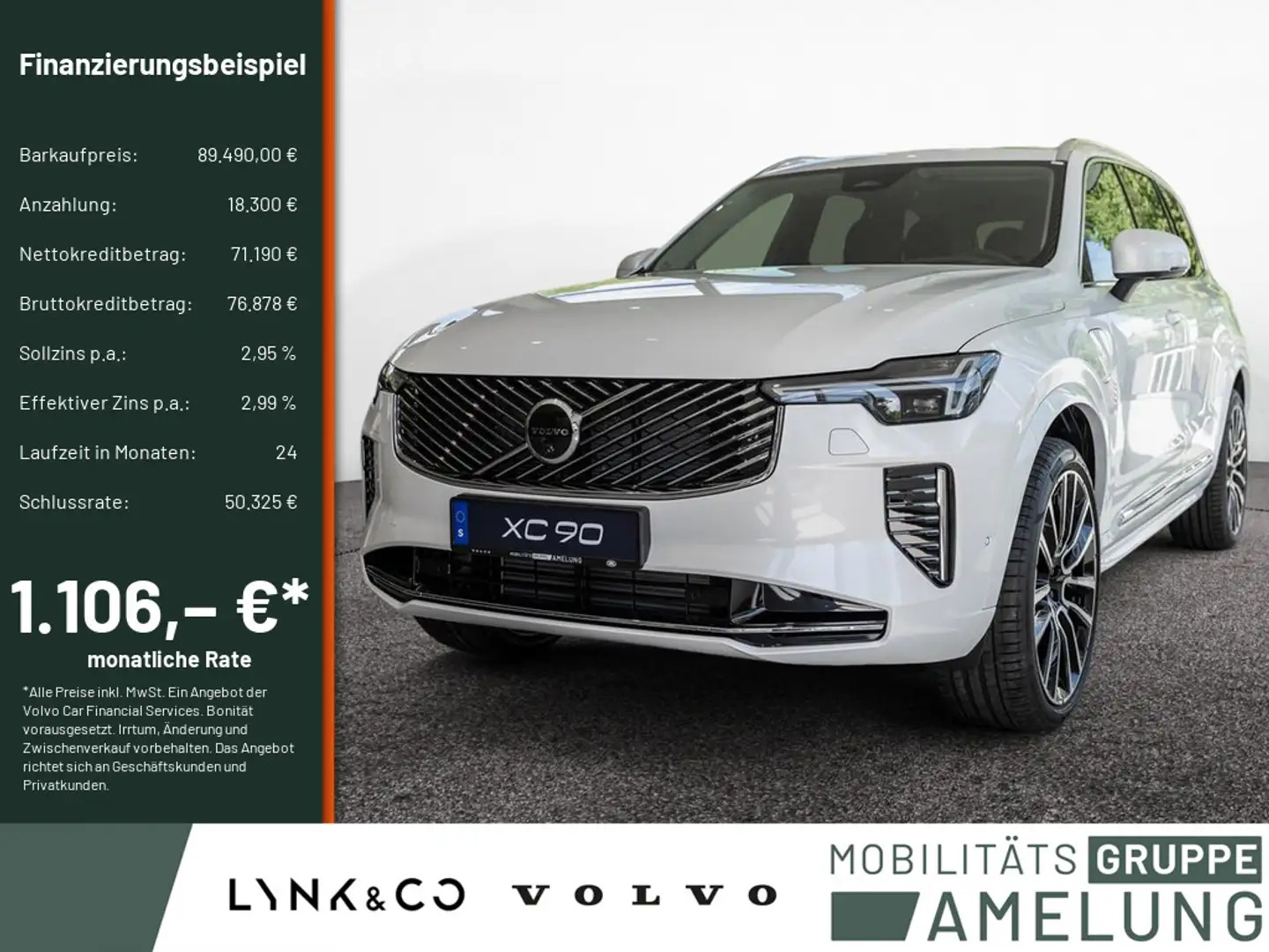 Volvo XC90 T8 Ultra Bright Plug-In Hybrid AWD 360° Weiß - 1