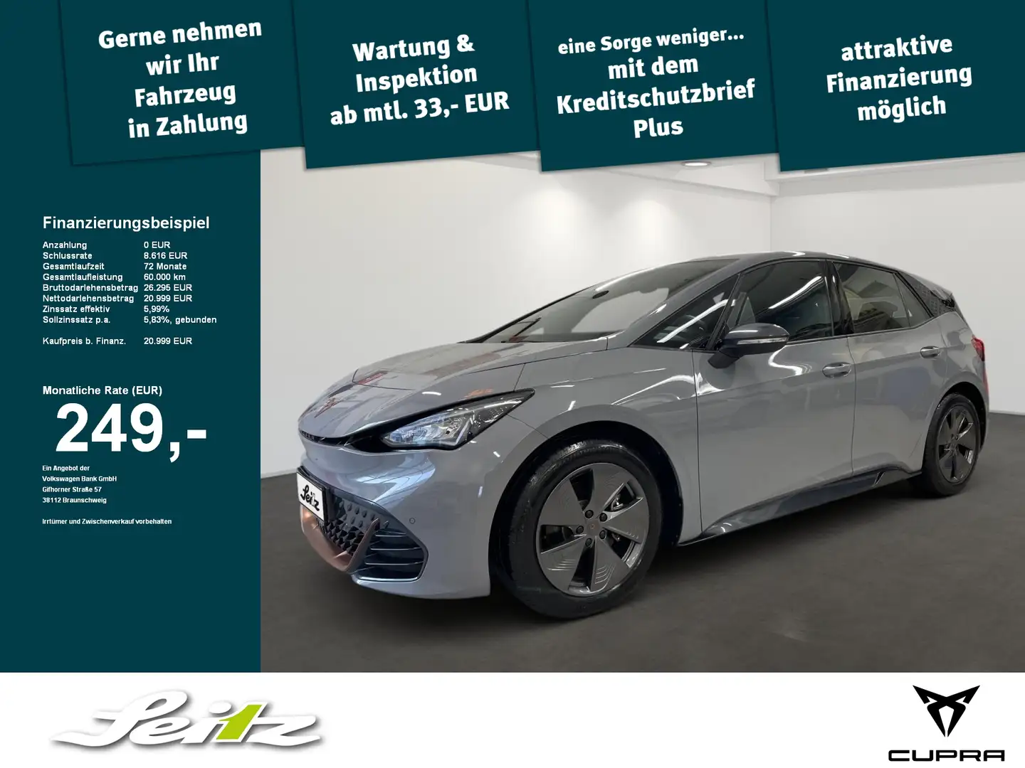 CUPRA Born *LED*PARKSENSOR*SITZHZG*WÄRMEPUMPE* Gris - 1