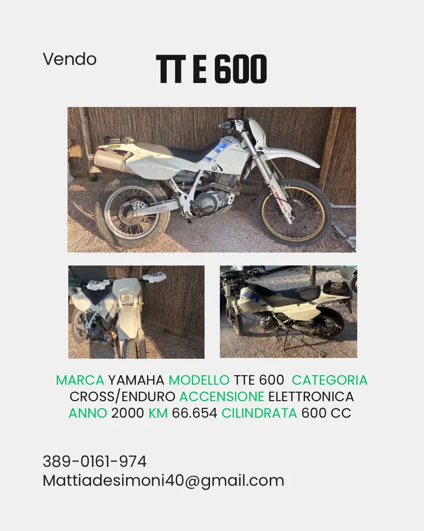 Yamaha TT 600 enduro Blanc - 1