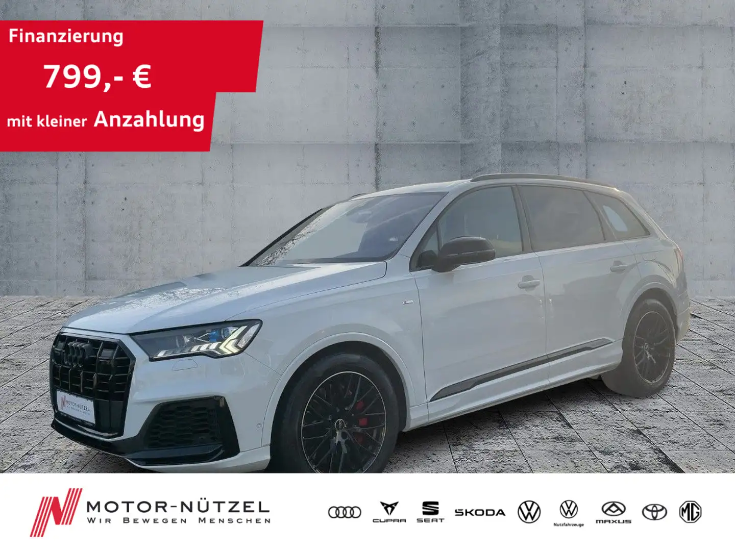 Audi Q7 60 TFSI e S-LINE MATRIX+NAVI+B&O+AIR+AHK+360° Weiß - 1