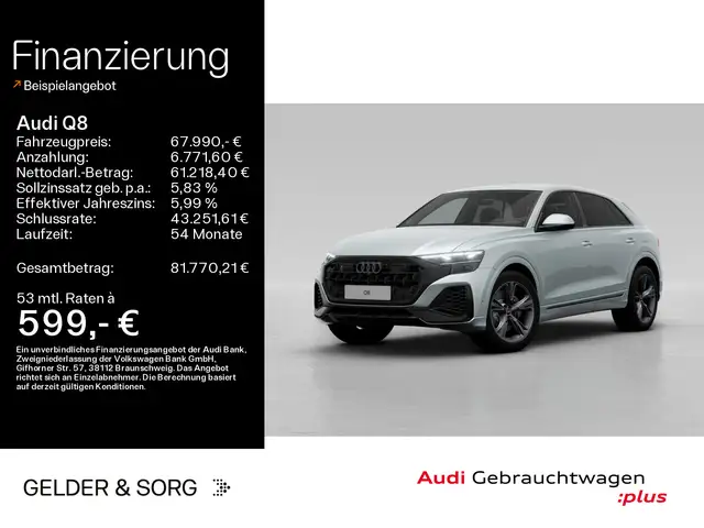 Audi Q8 55 TFSI e quattro AHK*360°Standklima*Air*HuD