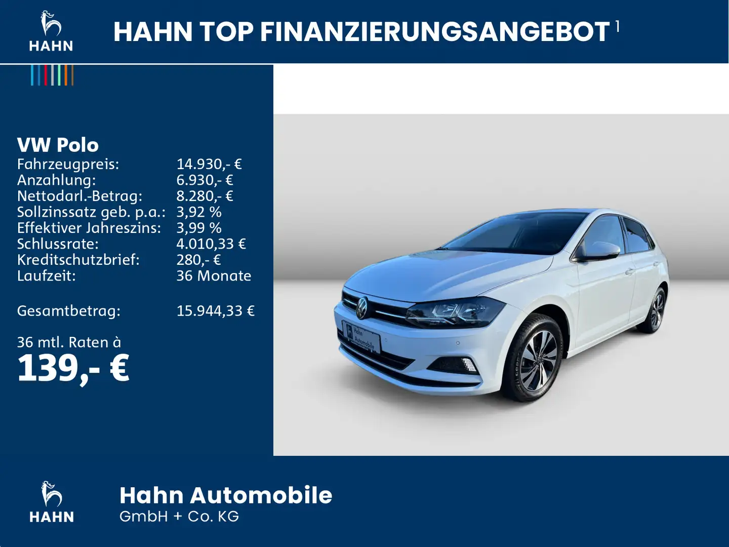 Volkswagen Polo 1.0 Comfortline Einparkhilfe Sitzheizung Blanc - 2