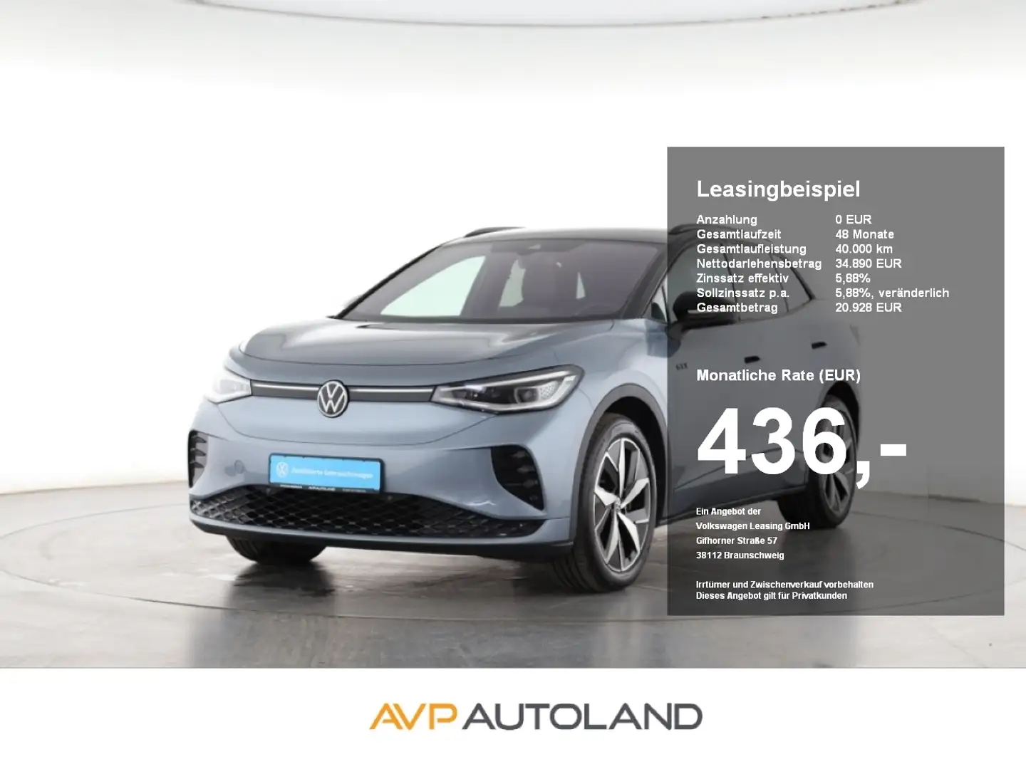 Volkswagen ID.4 GTX 4MOTION | AHK | LED | NAVI | ACC | Bleu - 1