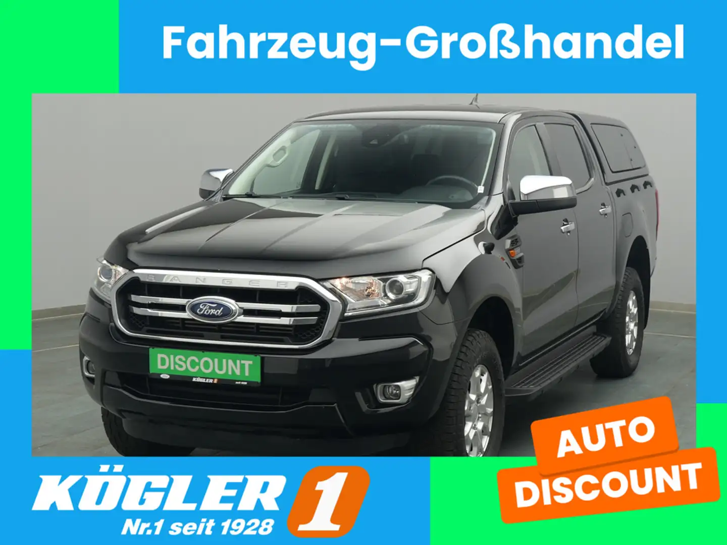 Ford Ranger Doka XLT 170PS Aut. 4x4/XLT-Paket 3/AHK Schwarz - 1