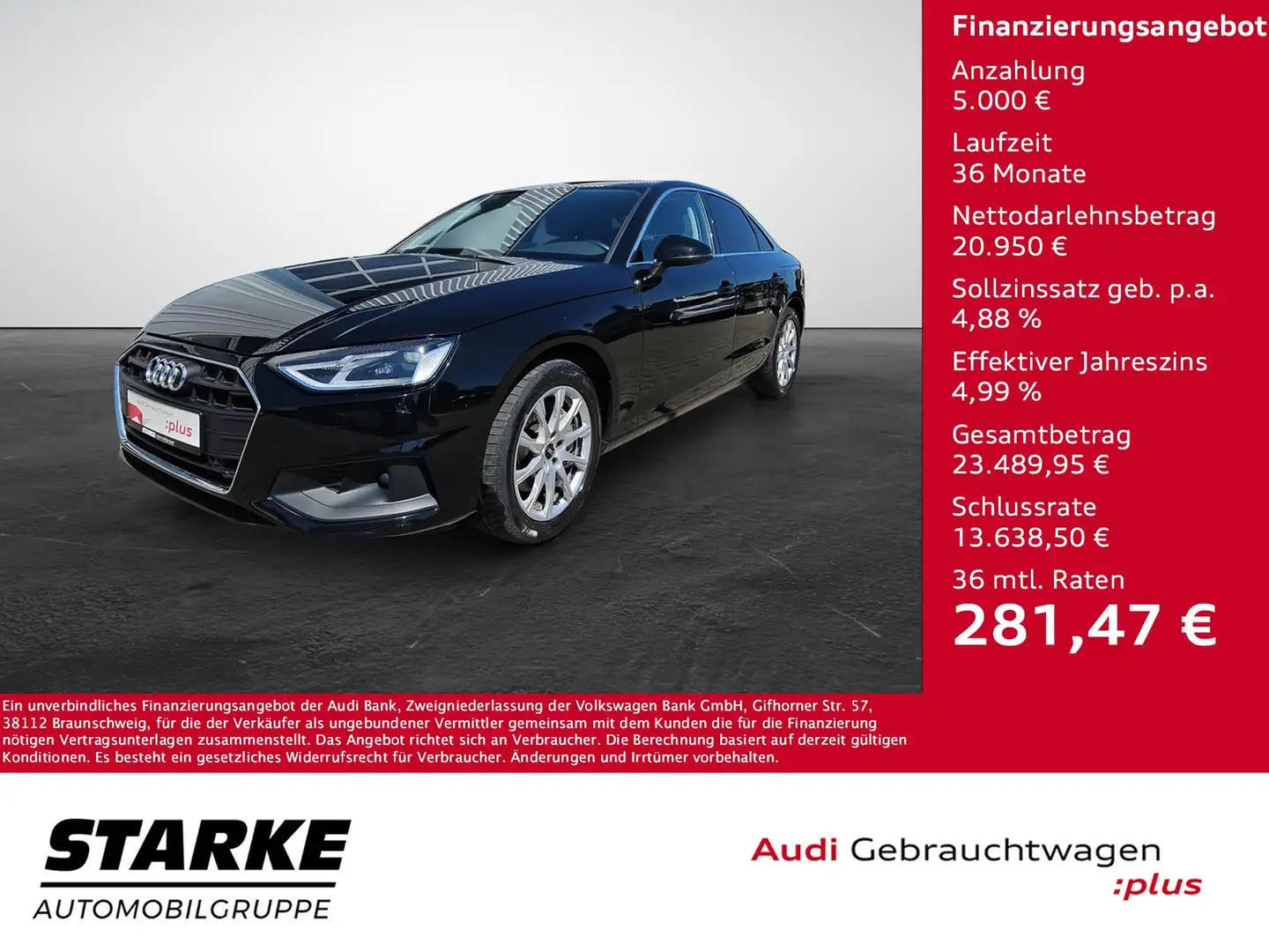 Audi A4 Limousine 40 TDI S tronic NaviPlus SHZ Schiebed... Negru - 1