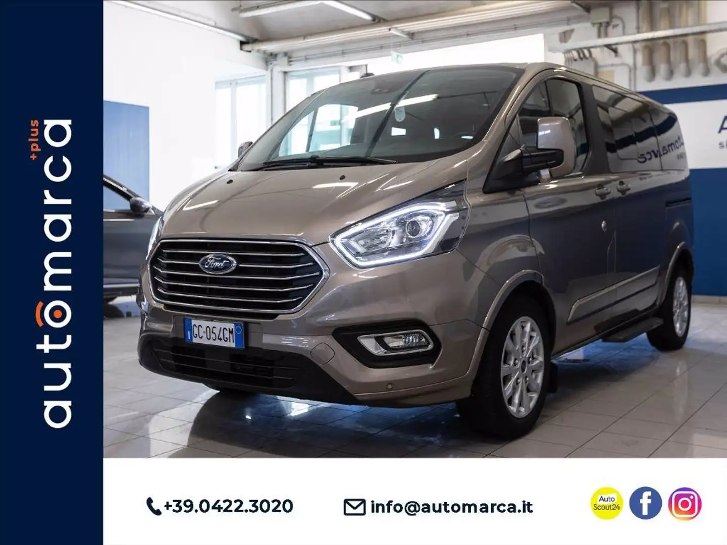 Ford Tourneo Custom 320 2.0 tdci MHEV 130cv Trend L1H1 E6.2 Marrone - 1