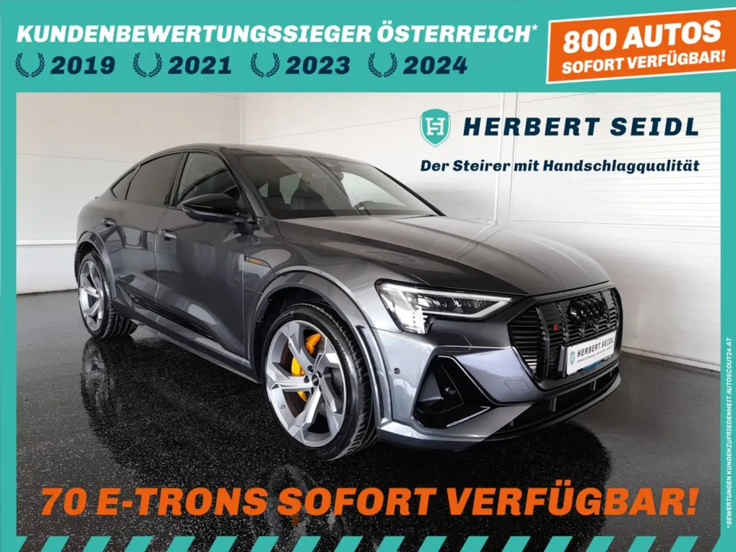 Audi e-tron S SB 95 QUATTRO S-LINE BLACK *NP € 123.654,- / DIGITALER MATRIX-LED / 22 ZOLL / NACHTSICHT & HEAD-UP / LEDER* Grau - 1
