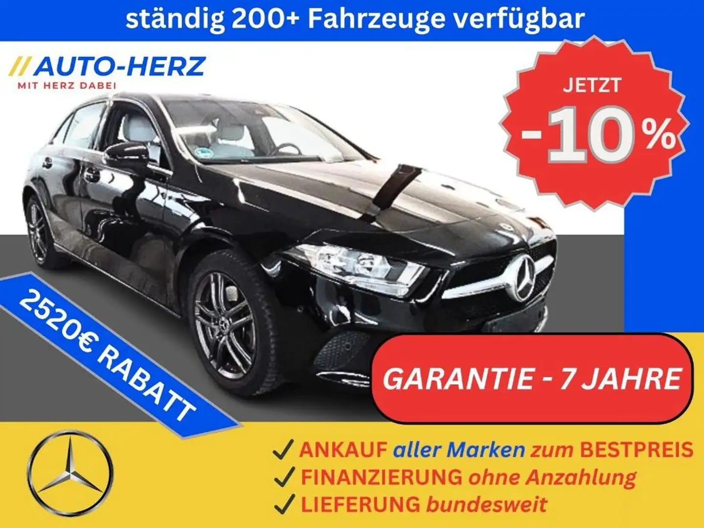 Mercedes-Benz A 250 e Progressive MBUX+Leder+PDC+Klimaauto+AHK Schwarz - 1