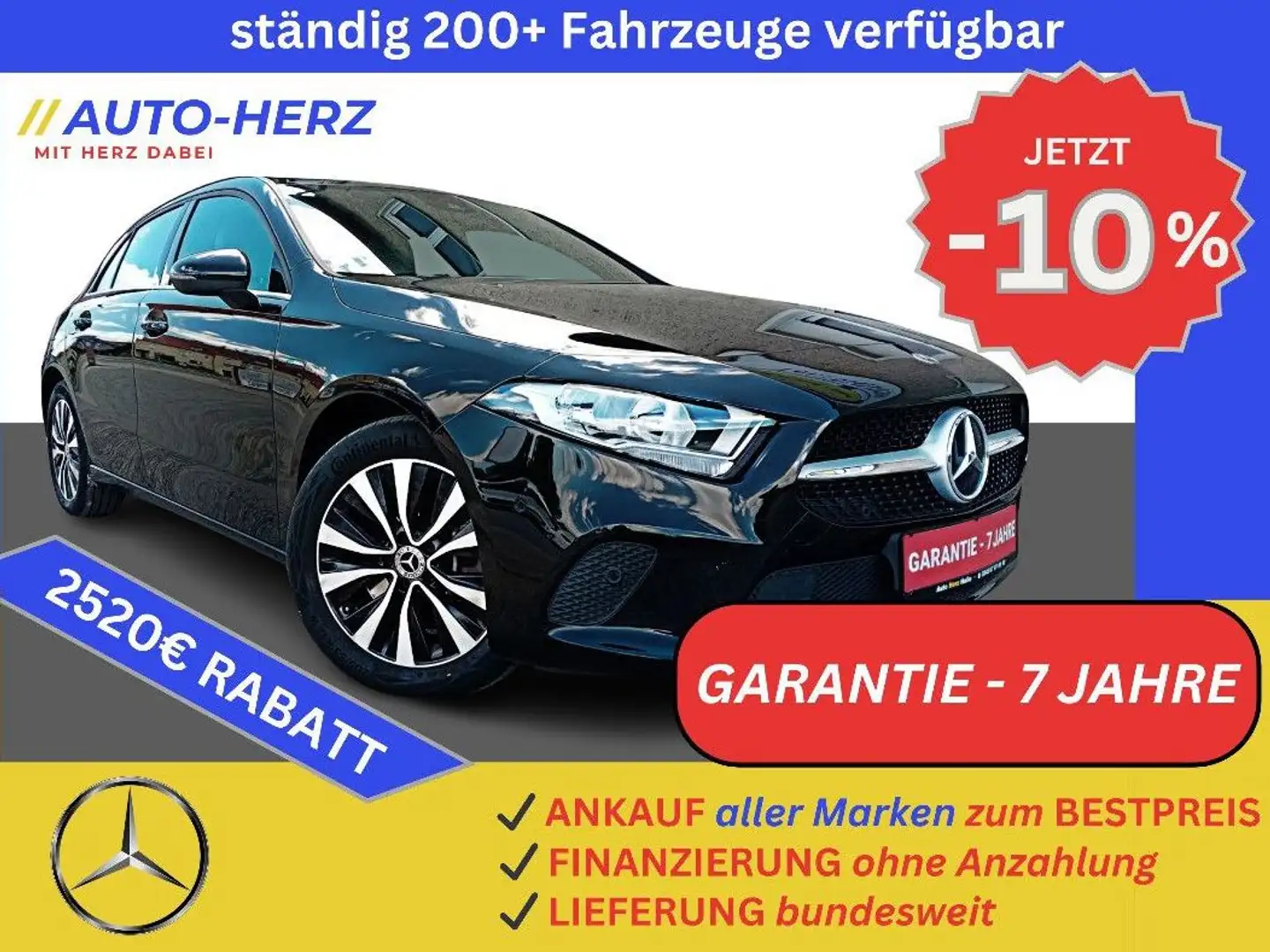Mercedes-Benz A 250 e Progressive MBUX+Leder+PDC+Klimaauto+AHK Negru - 1