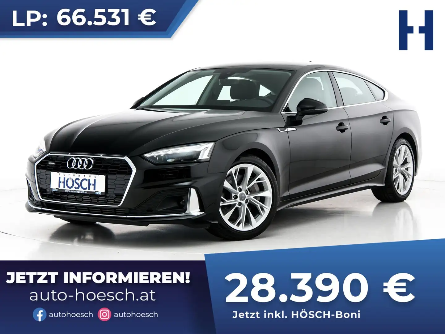 Audi A5 SB 45 TFSI quattro Adv. STHZG MATRIX AHK ++ Schwarz - 1