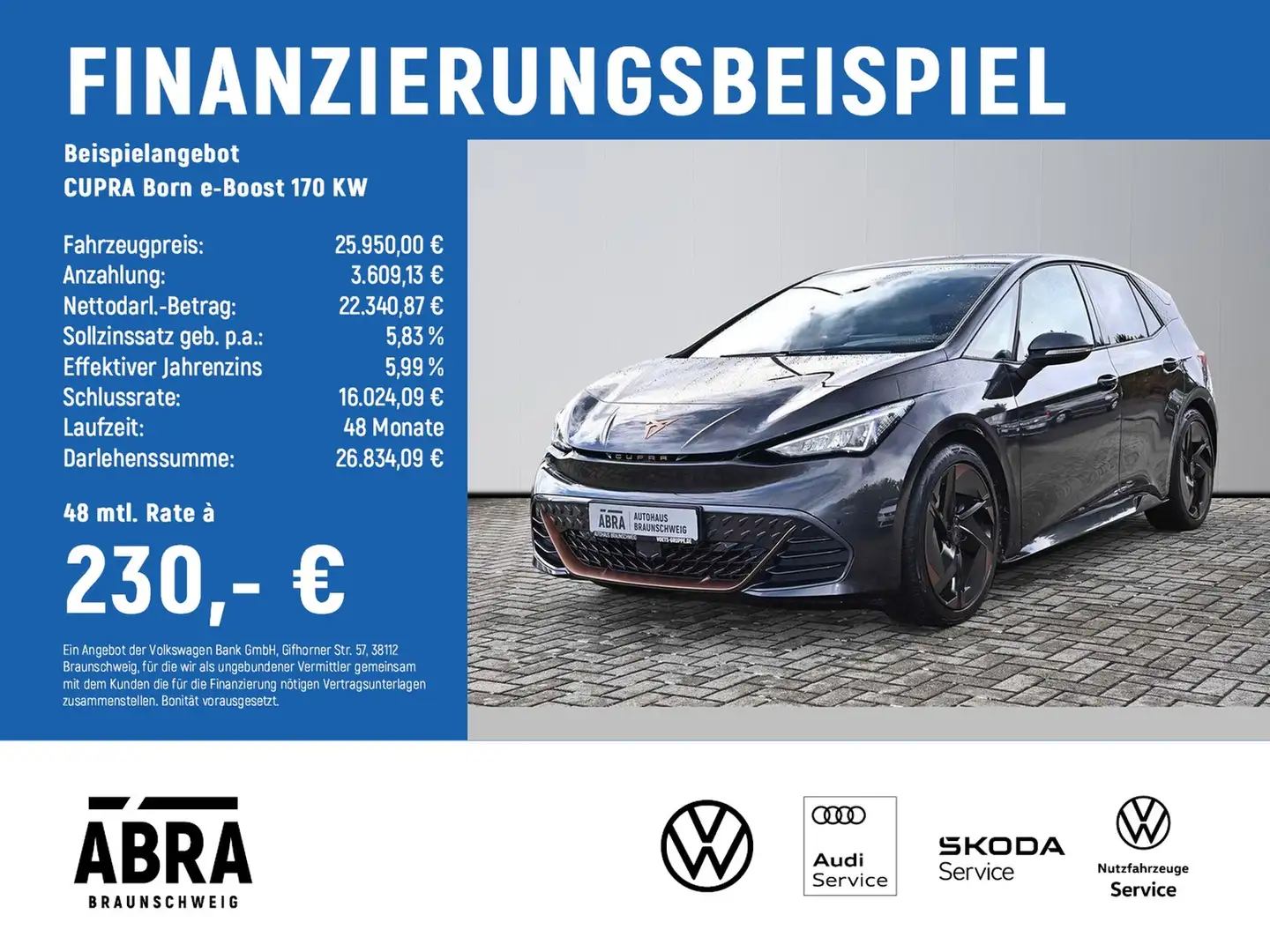 CUPRA Born e-Boost 170 KW LED+HuD+CAM+LANE+ACC+PDC+DAB+ Gris - 2