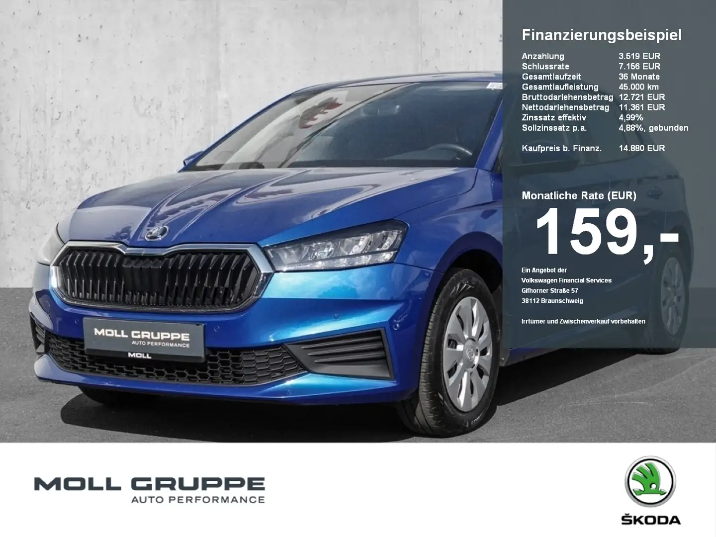 Skoda Fabia 1.0 TSI Ambition NAVI LED ACC FLA PDC Blue - 1