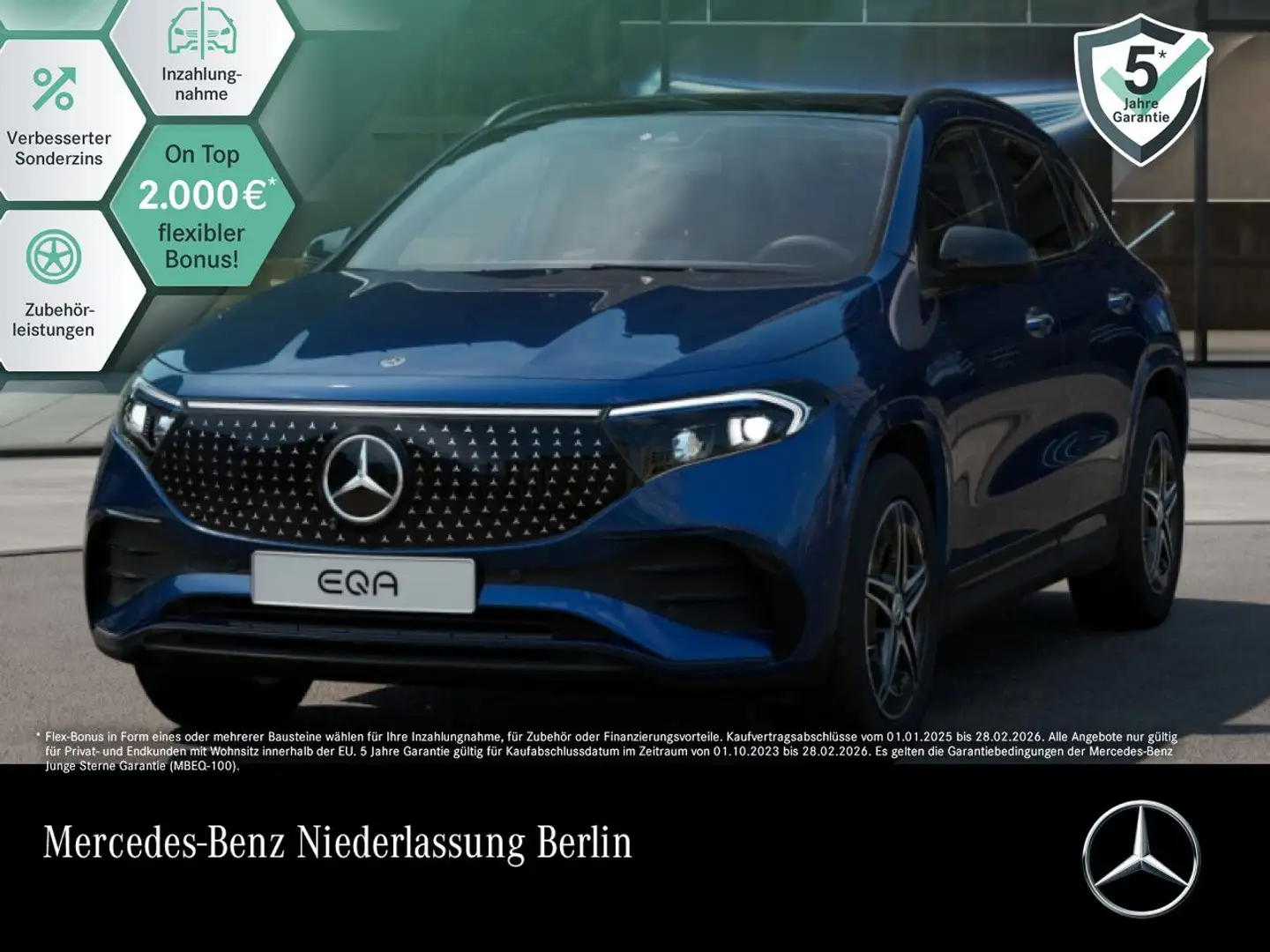 Mercedes-Benz EQA 350 4M AMG+NIGHT+PLUS-PAKET+PANO+360+KEYLESS Blau - 1