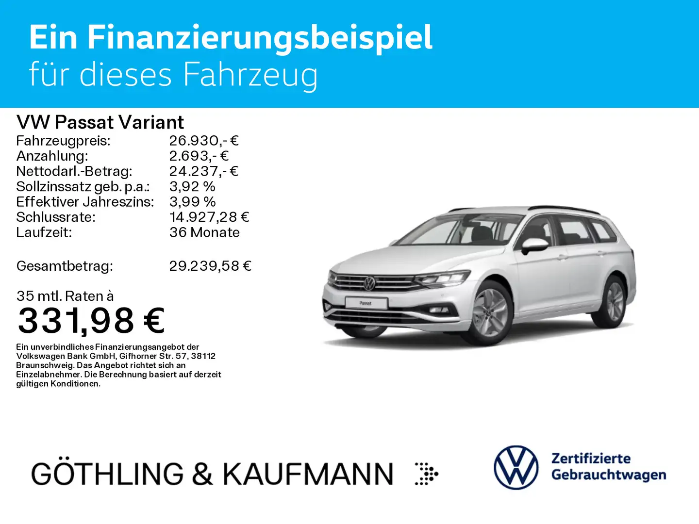 Volkswagen Passat Variant Business 4M DSG*NAVI*AHK*KAM*LED* Weiß - 2