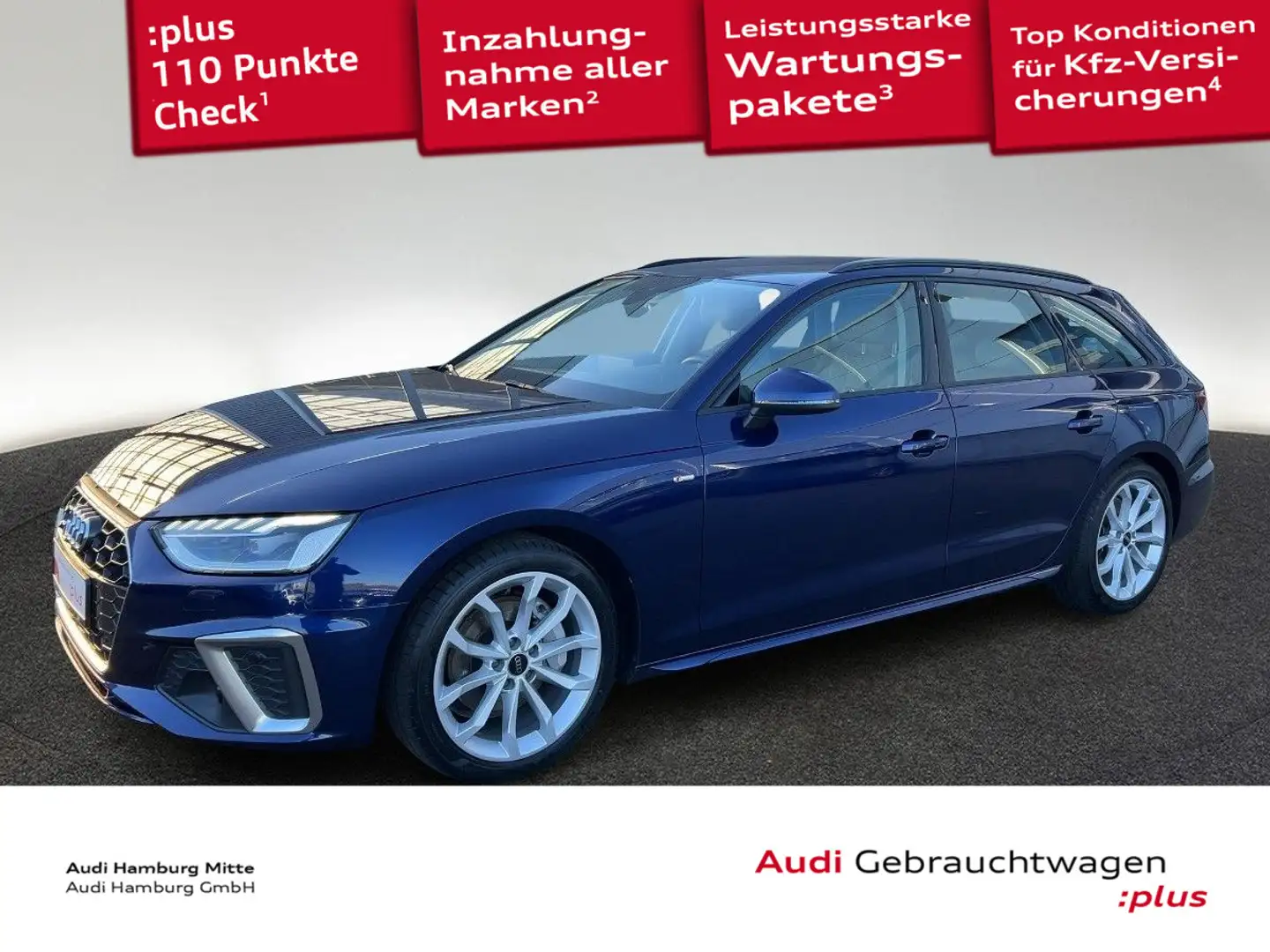 Audi A4 40 TDI S line quattro S tronic Navi Mat Blau - 1