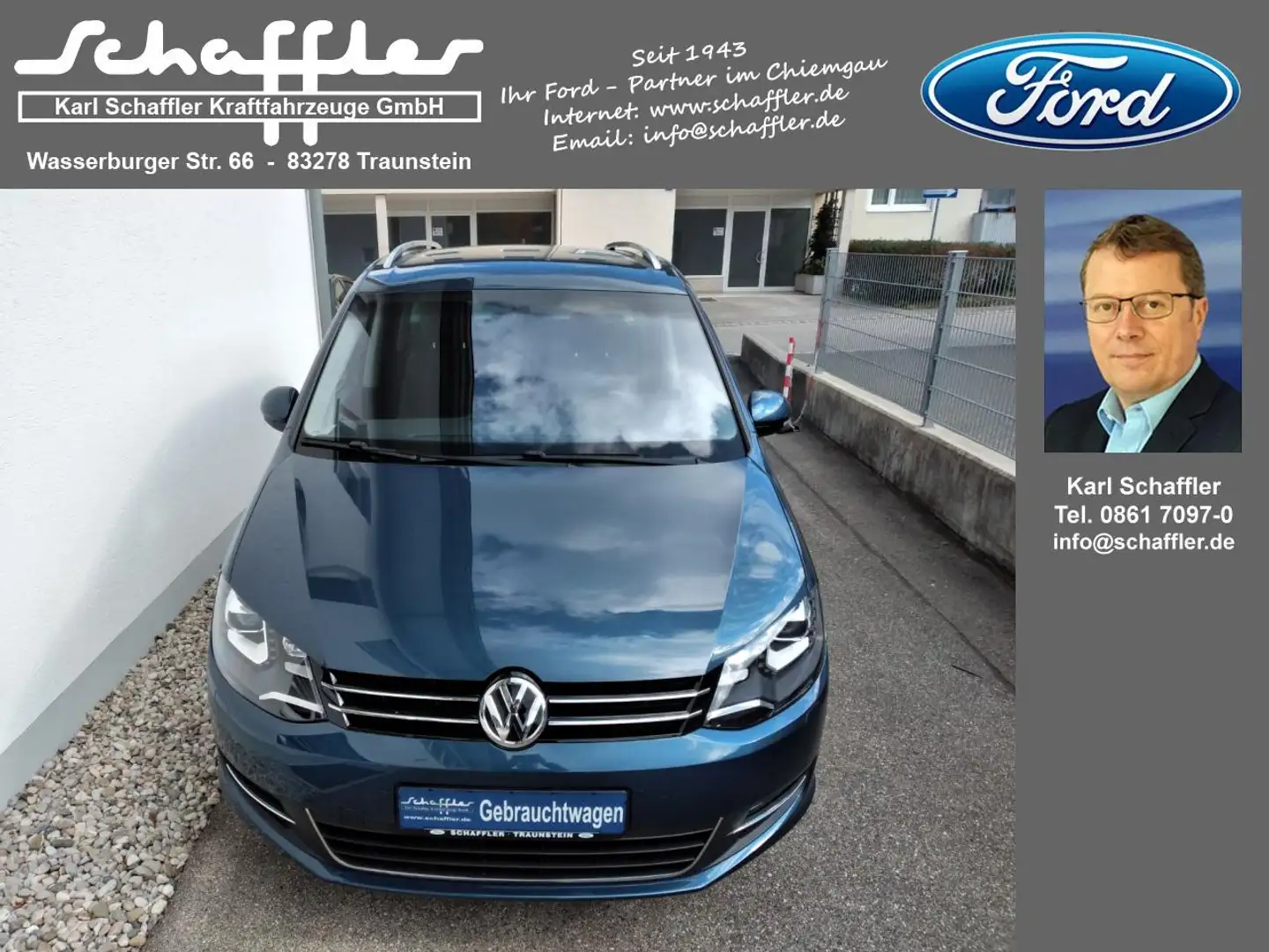 Volkswagen Sharan Highline BMT/Start-Stopp 4Motion Bleu - 2