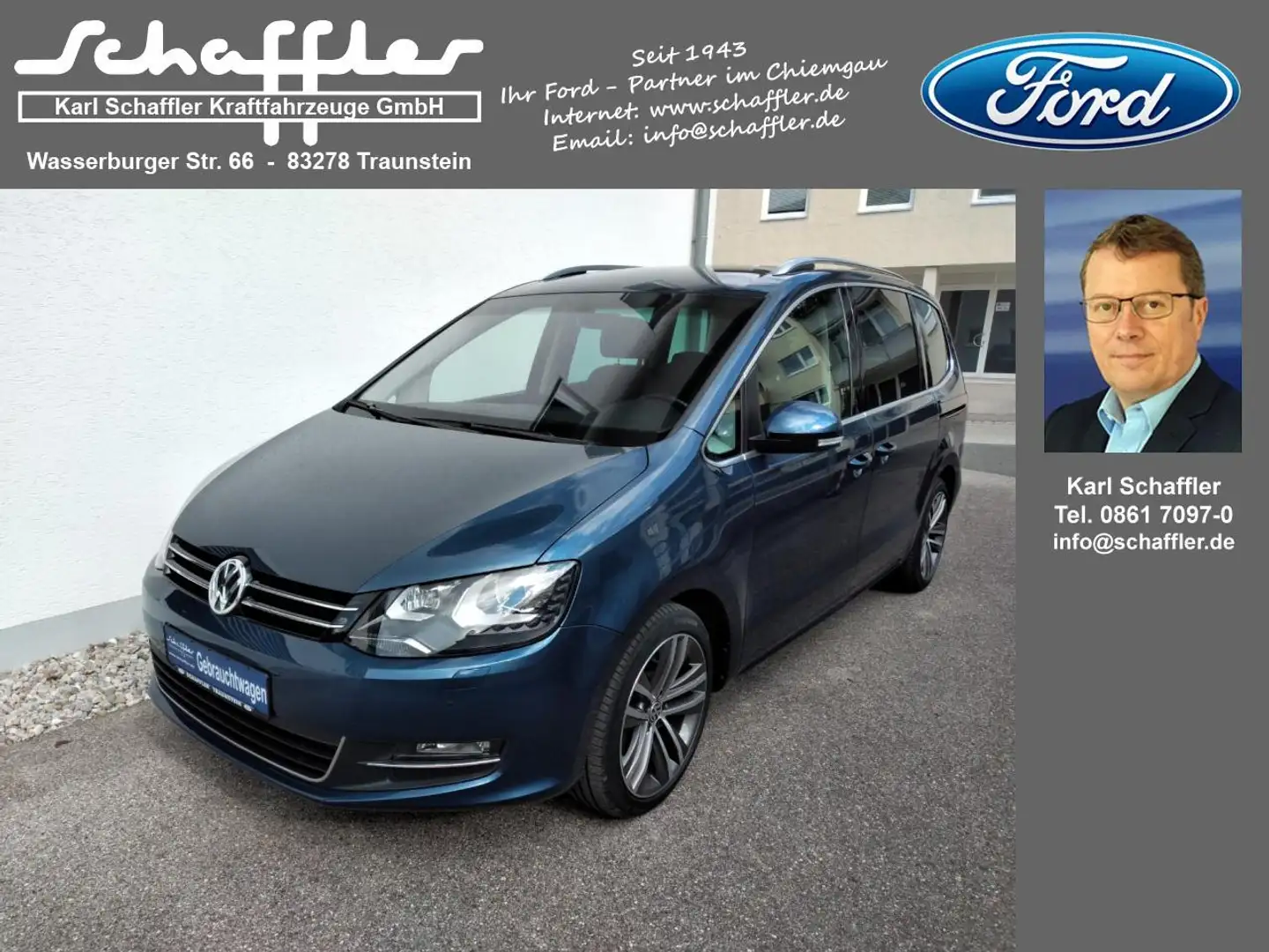 Volkswagen Sharan Highline BMT/Start-Stopp 4Motion Bleu - 1
