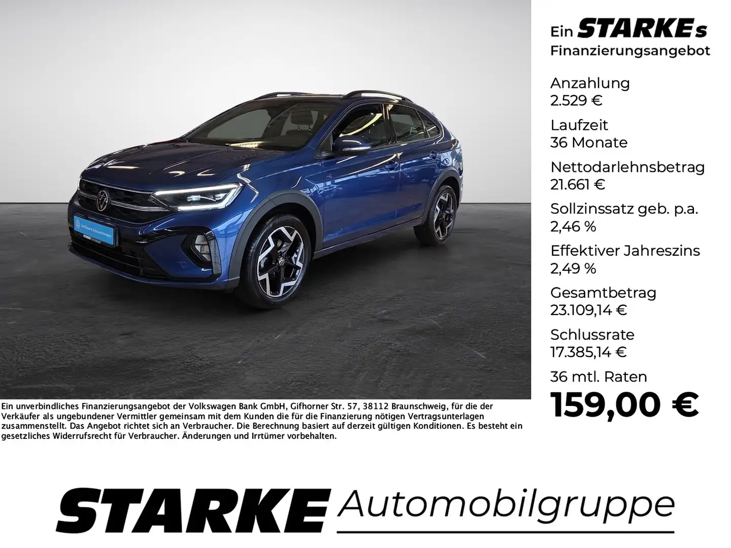 Volkswagen Taigo 1.0 TSI R-Line LED-Matrix Navi Digital Cockpit ACC Blau - 1