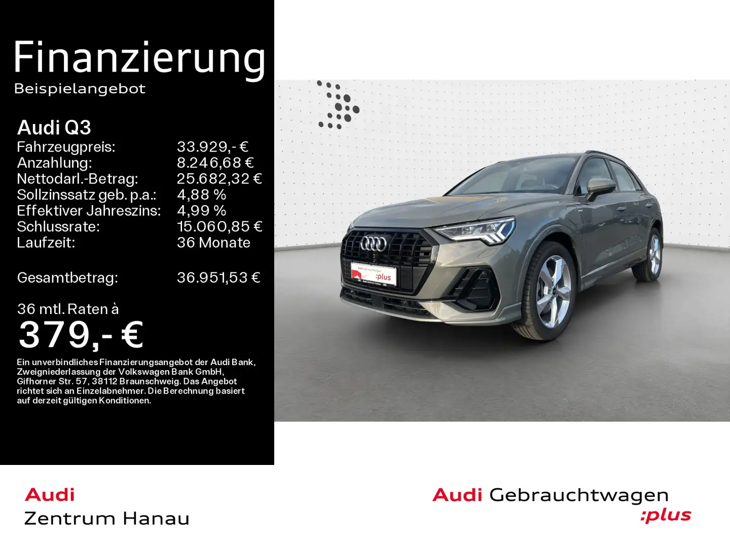Audi Q3 45 TFSIe Stronic S LINE NAV*MATRIX*AHK*KAMERA Grau - 1