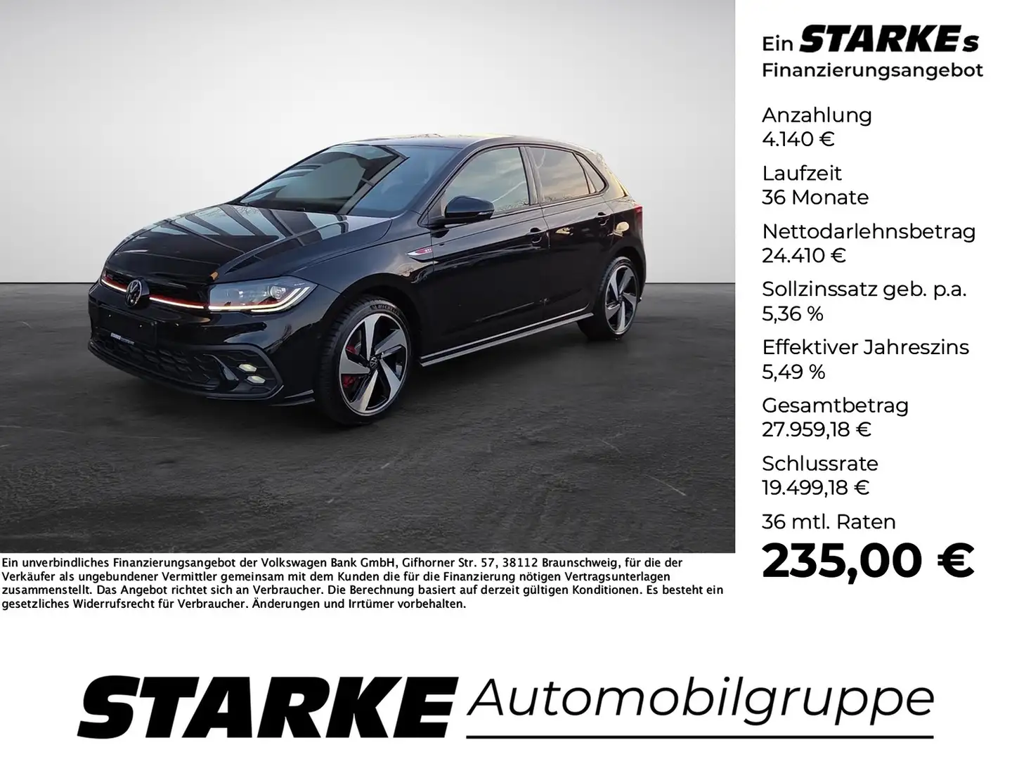 Volkswagen Polo GTI 2.0 TSI DSG Zwart - 1