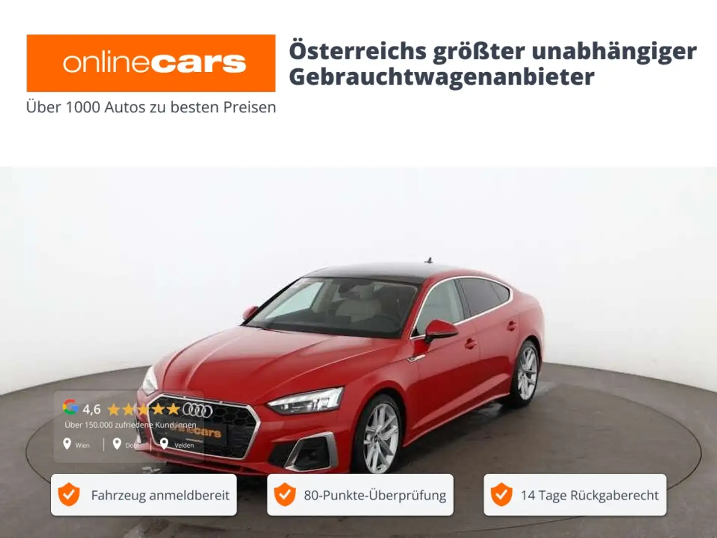 Audi A5 Sportback 40 TFSI S-Line Aut MATRIX SKY LEDER Roşu - 1