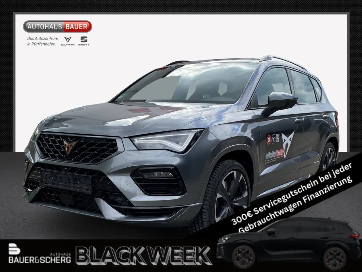 CUPRA Ateca VZ 4Drive 2.0TSI DSG AHK 5J. GARANTIE ACC TRAVEL A Gris - 1