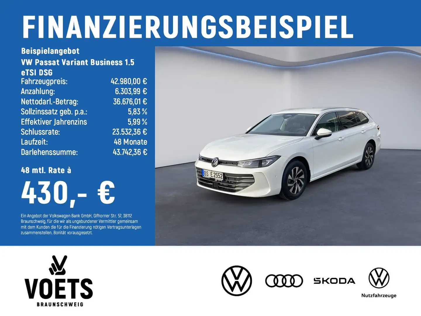 Volkswagen Passat Variant Business 1.5 eTSI DSG RearView Weiß - 2