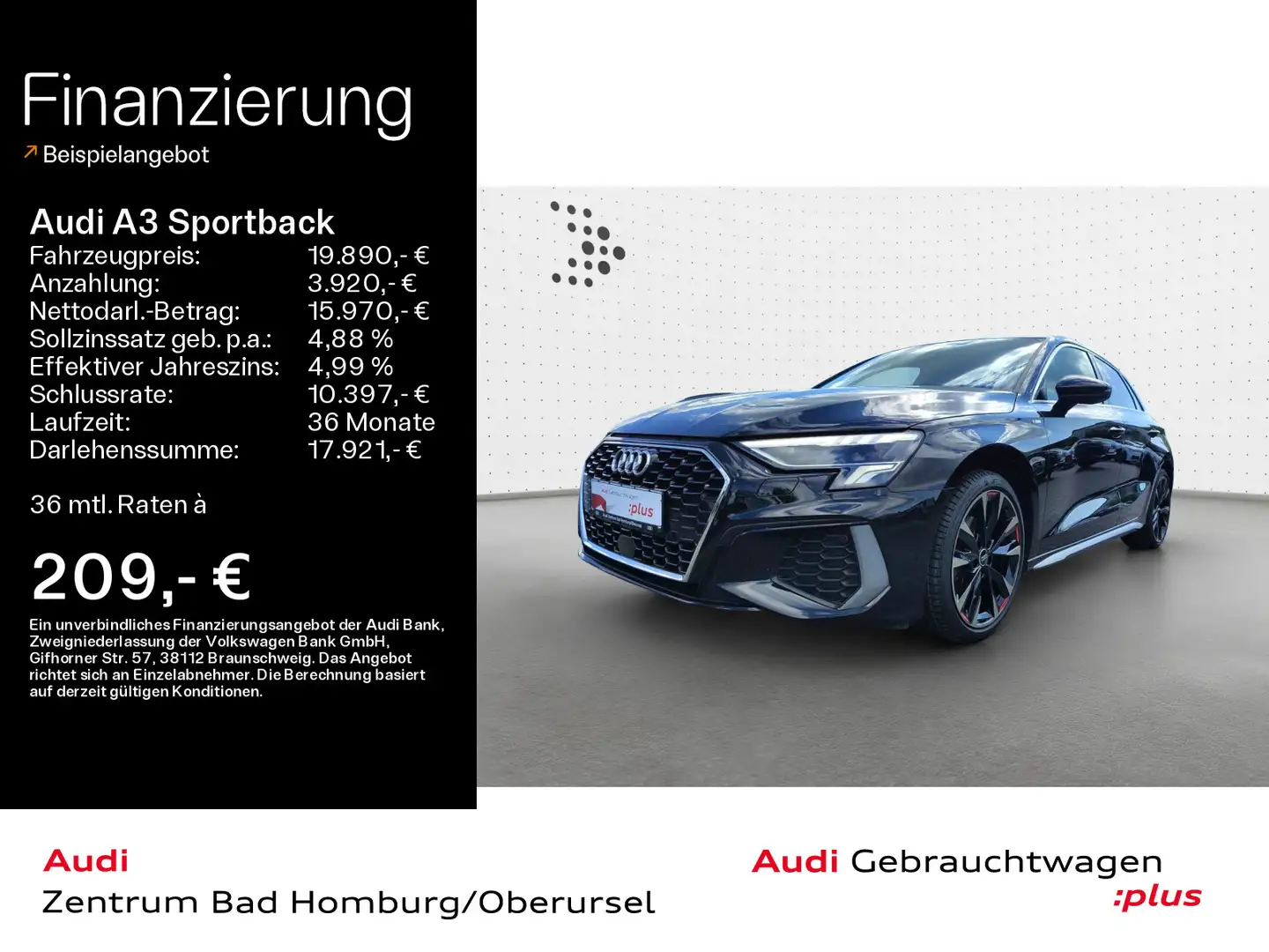 Audi A3 30 TFSI S line*Navi*LED*Alu*PDC*Vir Nero - 1