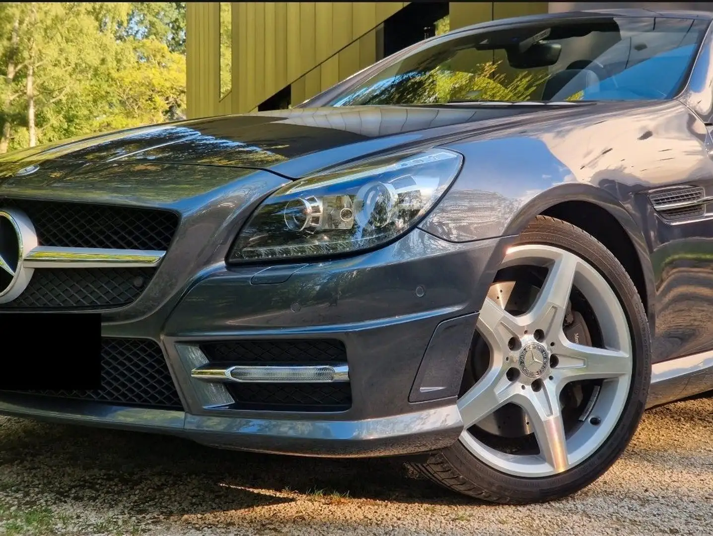 Mercedes-Benz SLK 350 AMG Autom. Klima Navi Pano SH Leder Szürke - 2