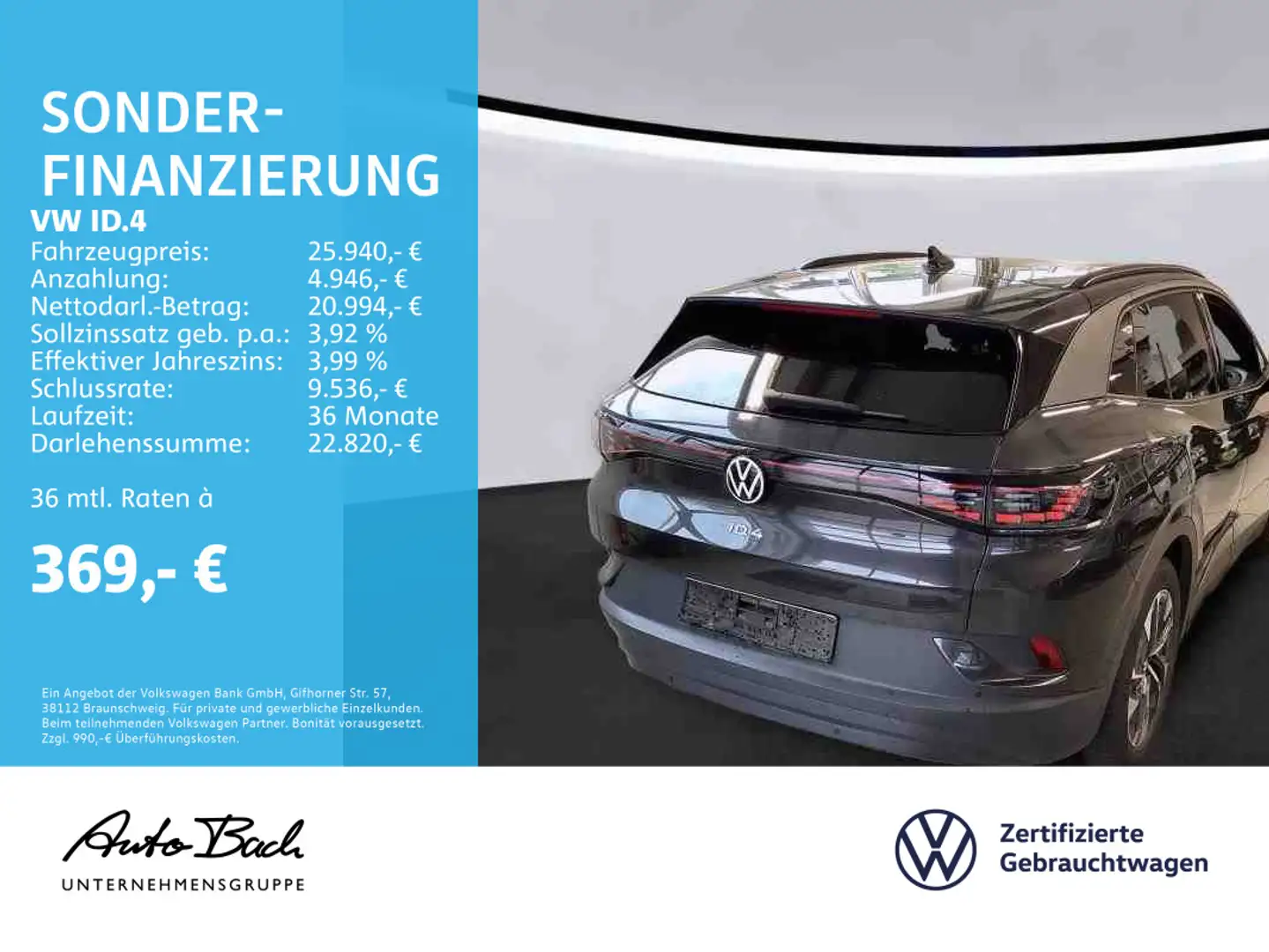 Volkswagen ID.4 Pure Performance Automatik, Rückfahrkamera, Grau - 2
