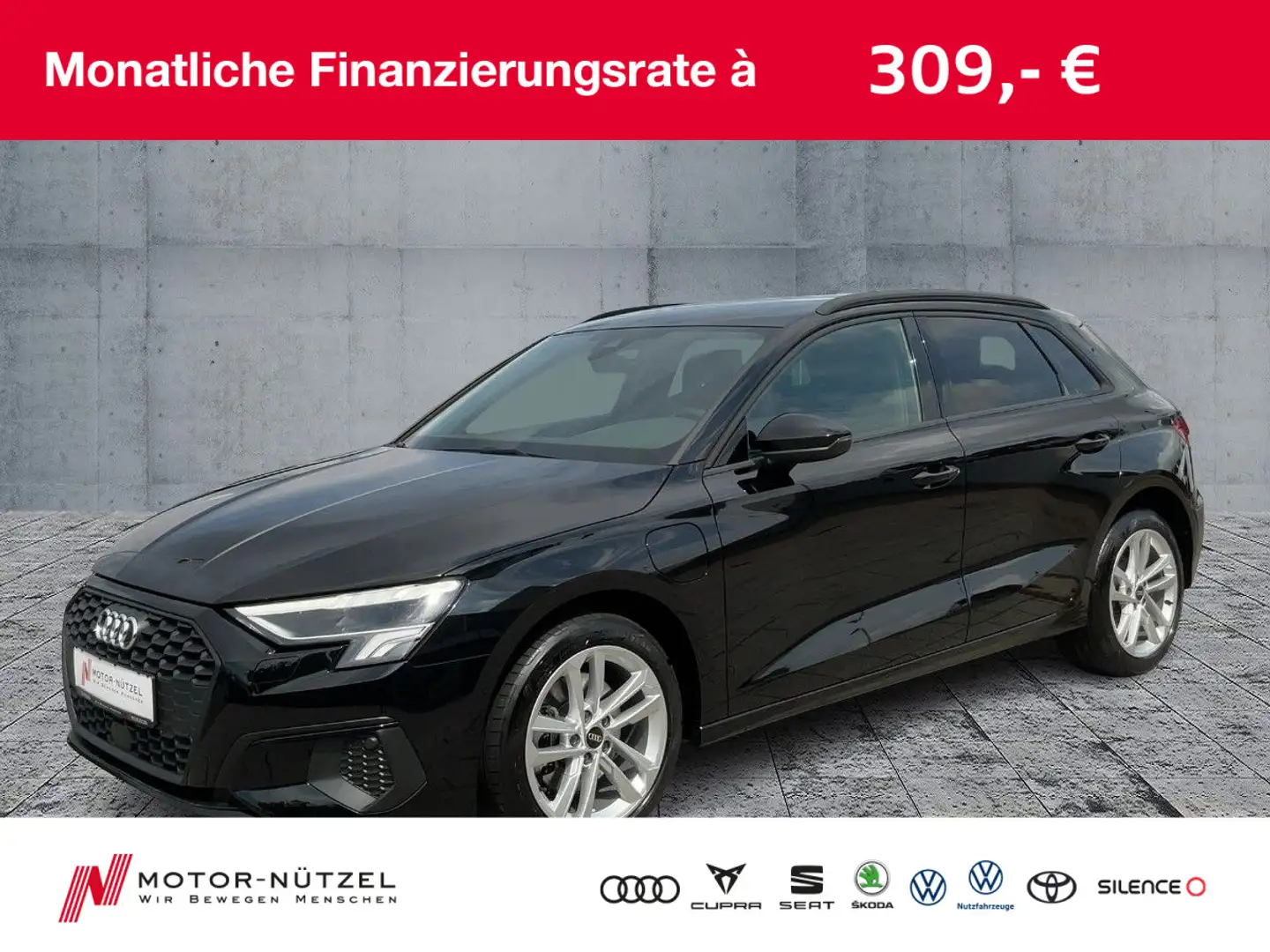 Audi A3 40 TFSI e S-TR LED+PDC+GRA+DAB+17" Noir - 1