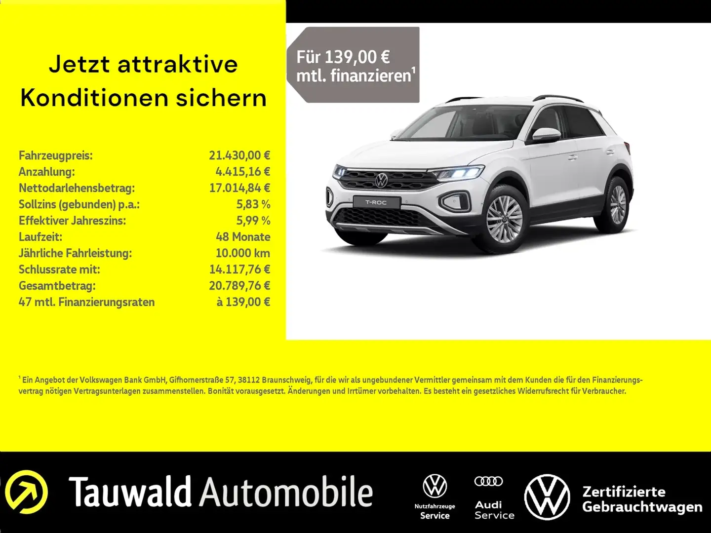 Volkswagen T-Roc 1.0 TSI Life NAVI/APP/SHZ/ALLSEASON Blanc - 1