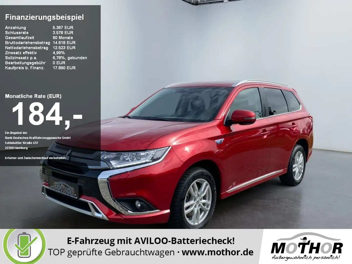 Mitsubishi Outlander Basis Spirit 2.4 PHEV TEMP NAVI SHZ KAM Rosso - 1