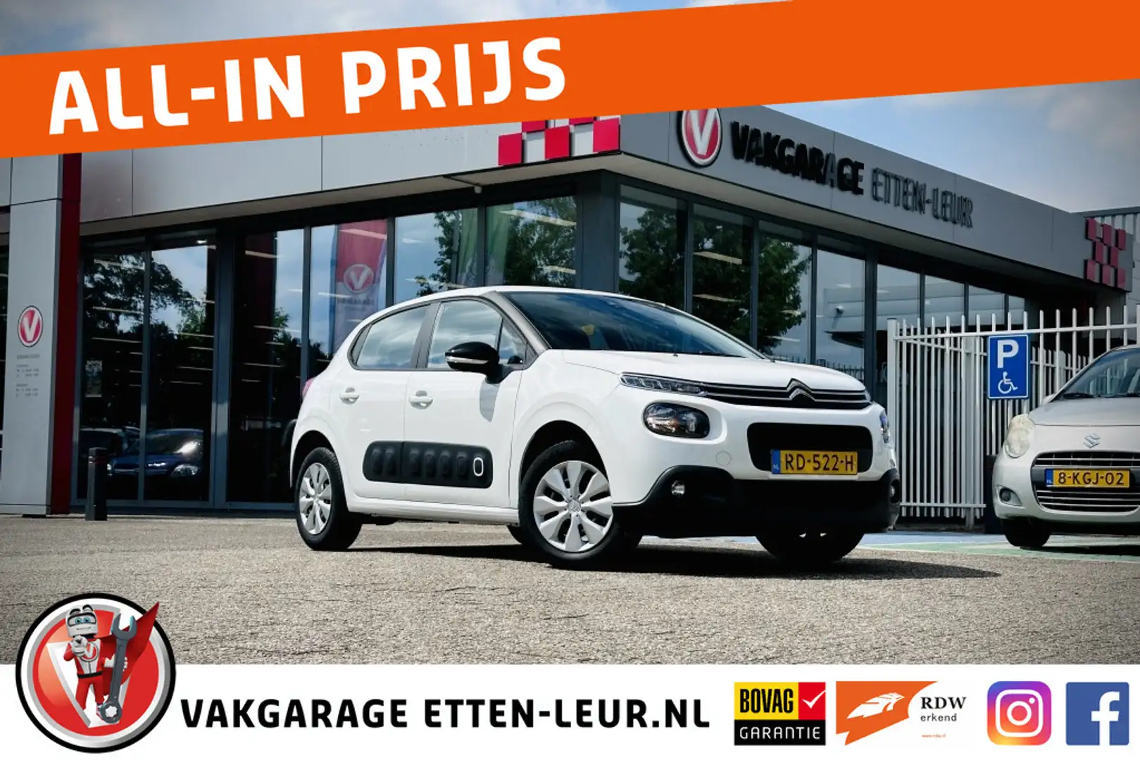 Citroen C3 1.2 PT Feel / CLIMATE CONTROL / PARKEERSENSOREN / Wit - 1