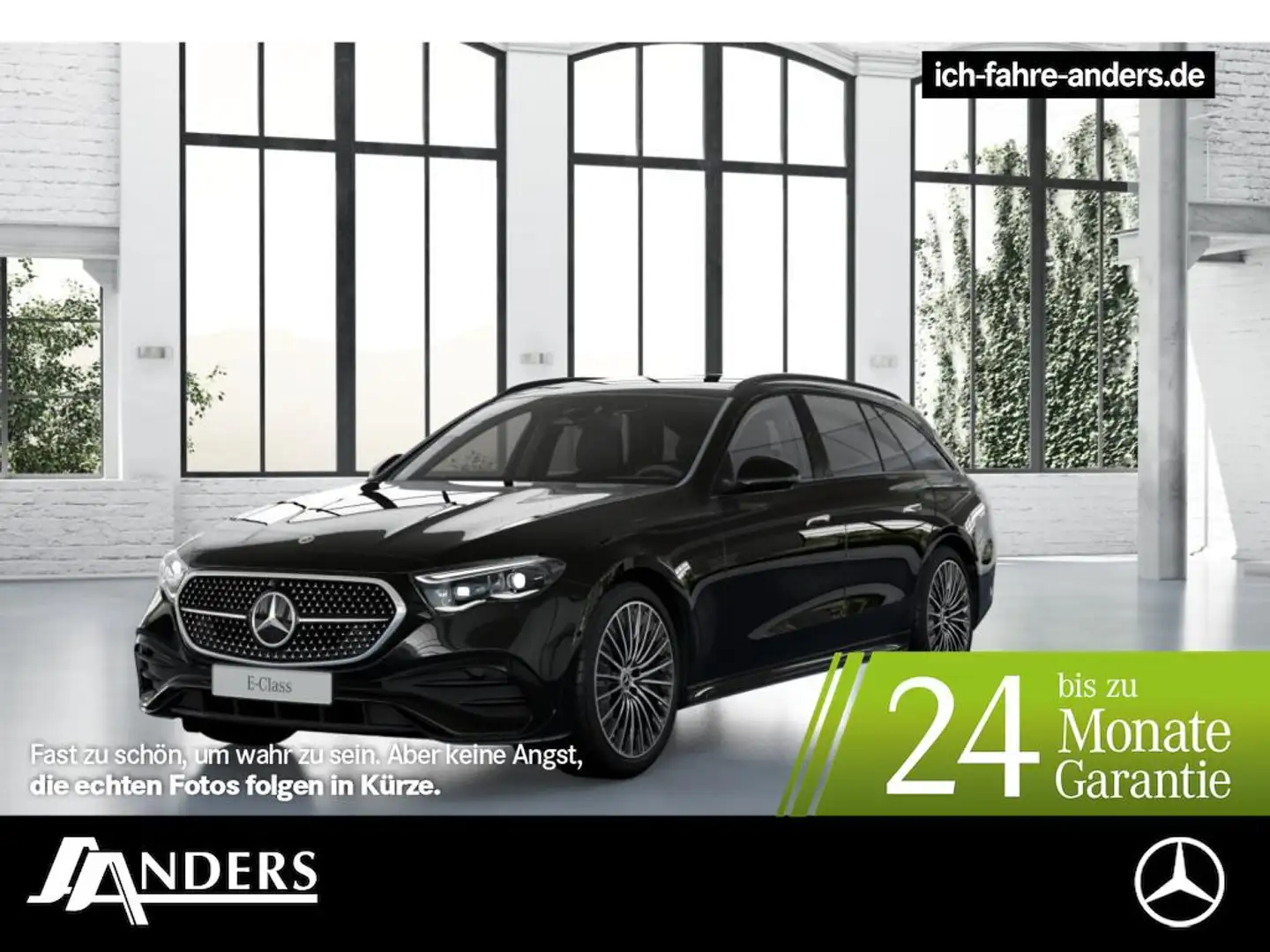Mercedes-Benz E 220 d T +AMG+Pano+AHK+SHZ+Night+SpurW+S-Sitz Zwart - 1