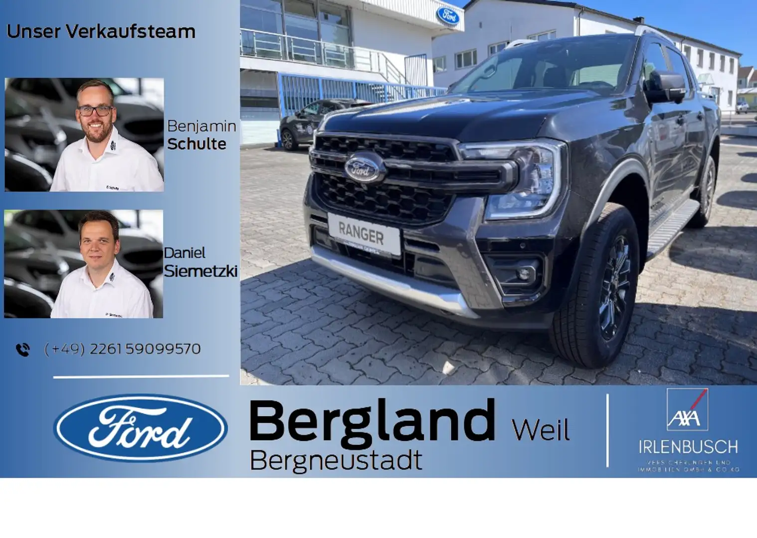 Ford Ranger DOPPELKABINE WILDTRAK 240PS V6 Automatik Schwarz - 1