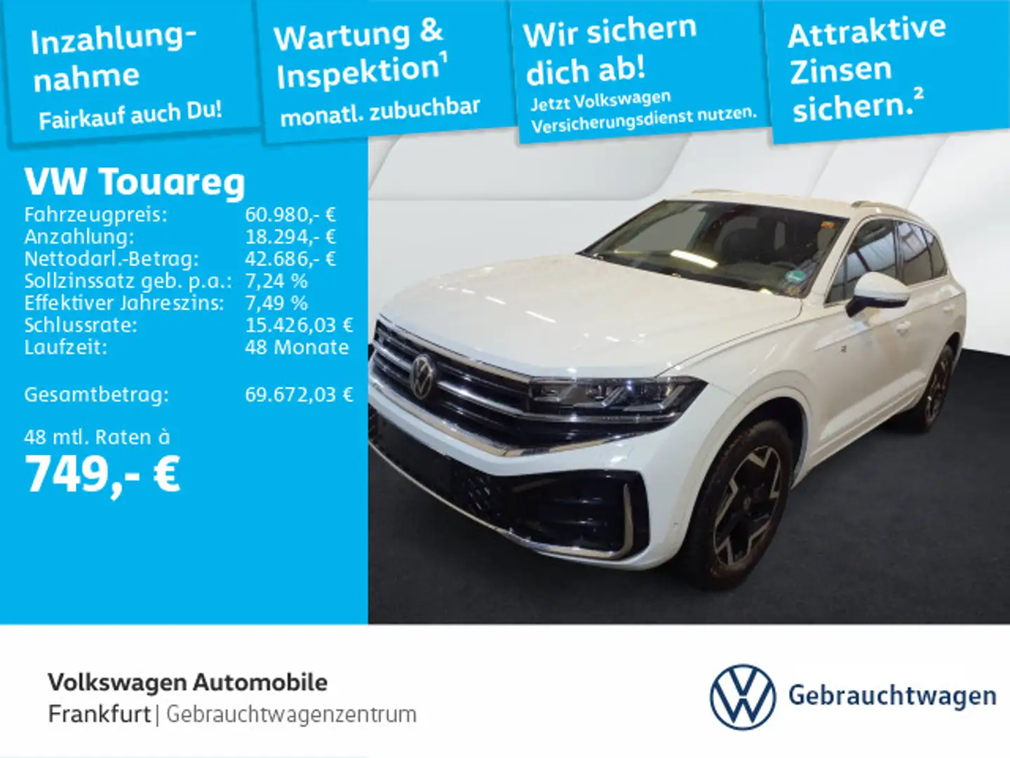 Volkswagen Touareg 3.0 TDI Tiptronic 4-Motion R-Line Navi I Weiß - 1
