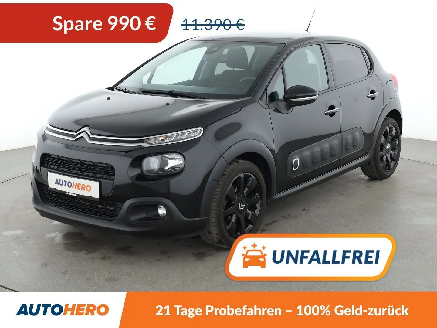 Citroen C3 1.2 PureTech Shine*TEMPO*CAM*PDC*SHZ*KLIMA* Schwarz - 1