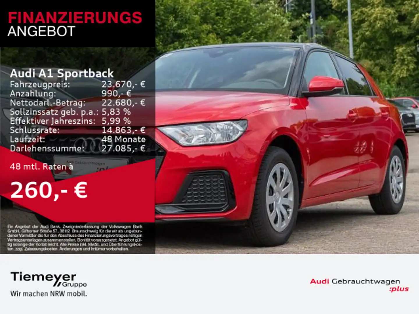 Audi A1 25 TFSI ADVANCED LM17 PDC OPTIK-PKT Rot - 1