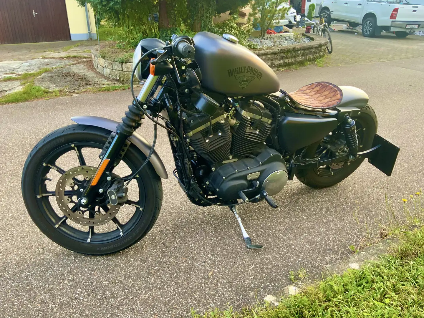 Harley-Davidson Iron 883 Thorcat Mad Max Purge, Ledersattel, 3in1 Blinker Šedá - 1