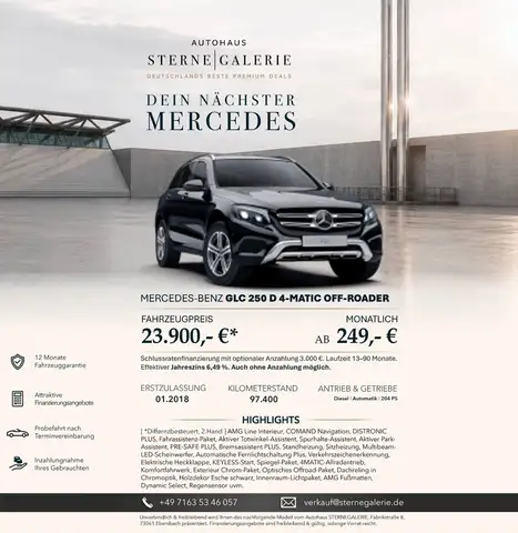 Mercedes-Benz GLC 250 D/DISTRO+/MULTIBEAM/STH/TOTWINKEL