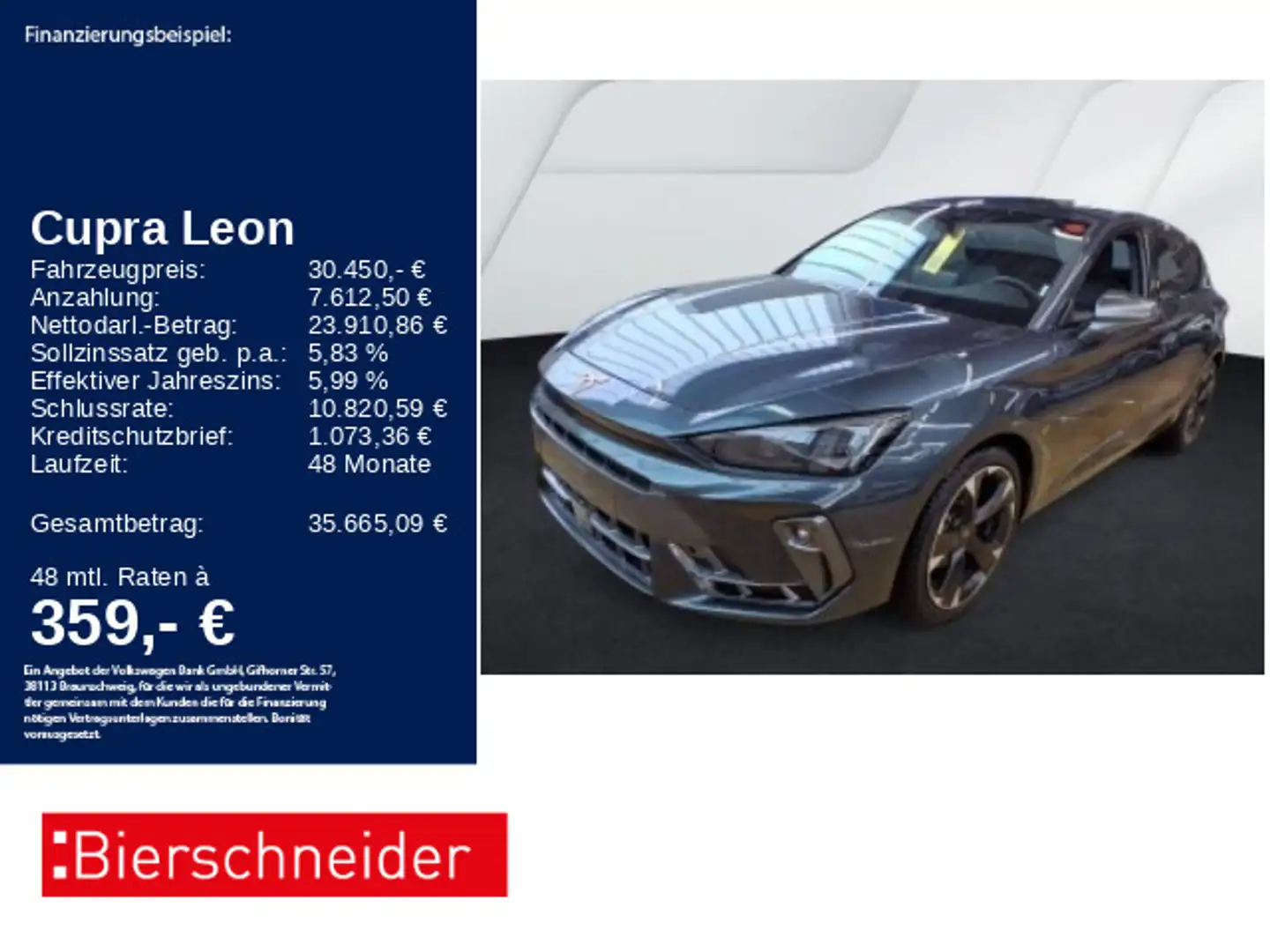 CUPRA Leon 1.5 eTSI DSG VZ EDGE SHZ ACC KEYLESS Grau - 1