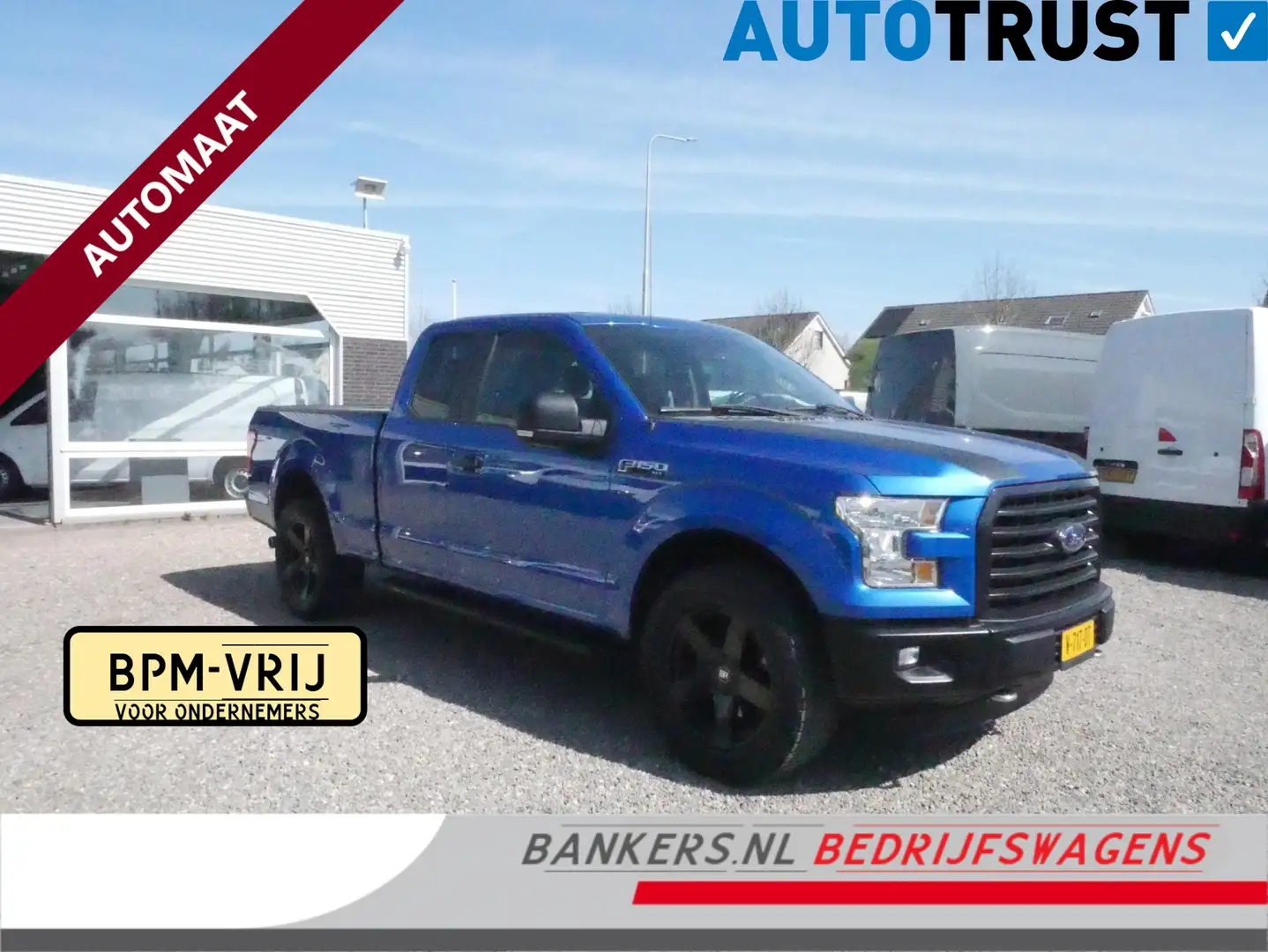 Ford F 150 XLT 5.0 365PK, V8, Super Cab, Airco, 4*4 Blau - 1