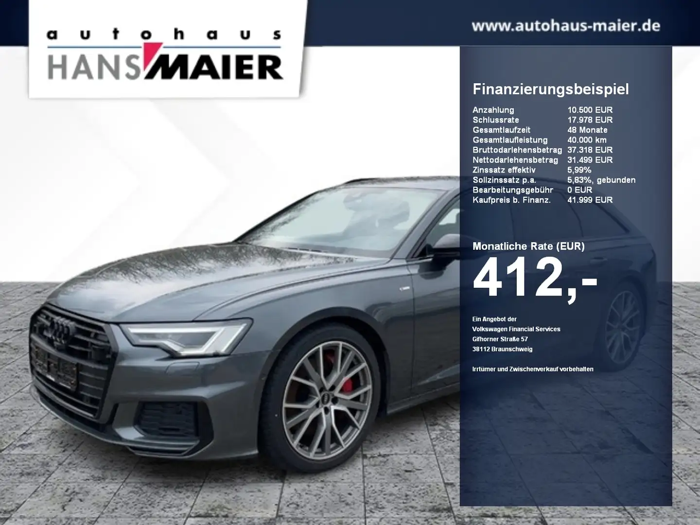 Audi A6 Avant TFSI e quattro sport S tronic Navi+ VC Grijs - 1