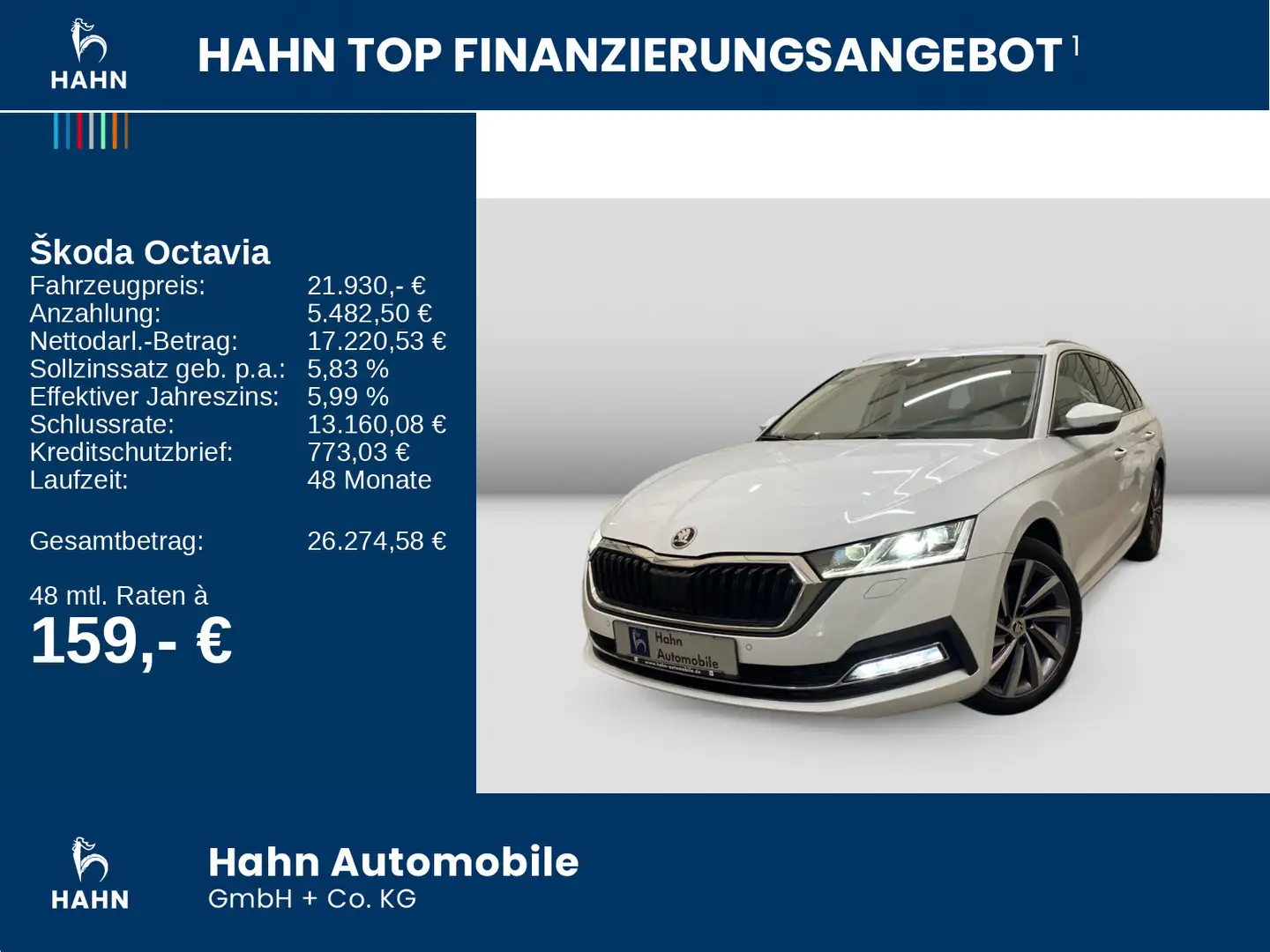 Skoda Octavia Combi 2.0TDI DSG Style Matrix AHK Navi Weiß - 2