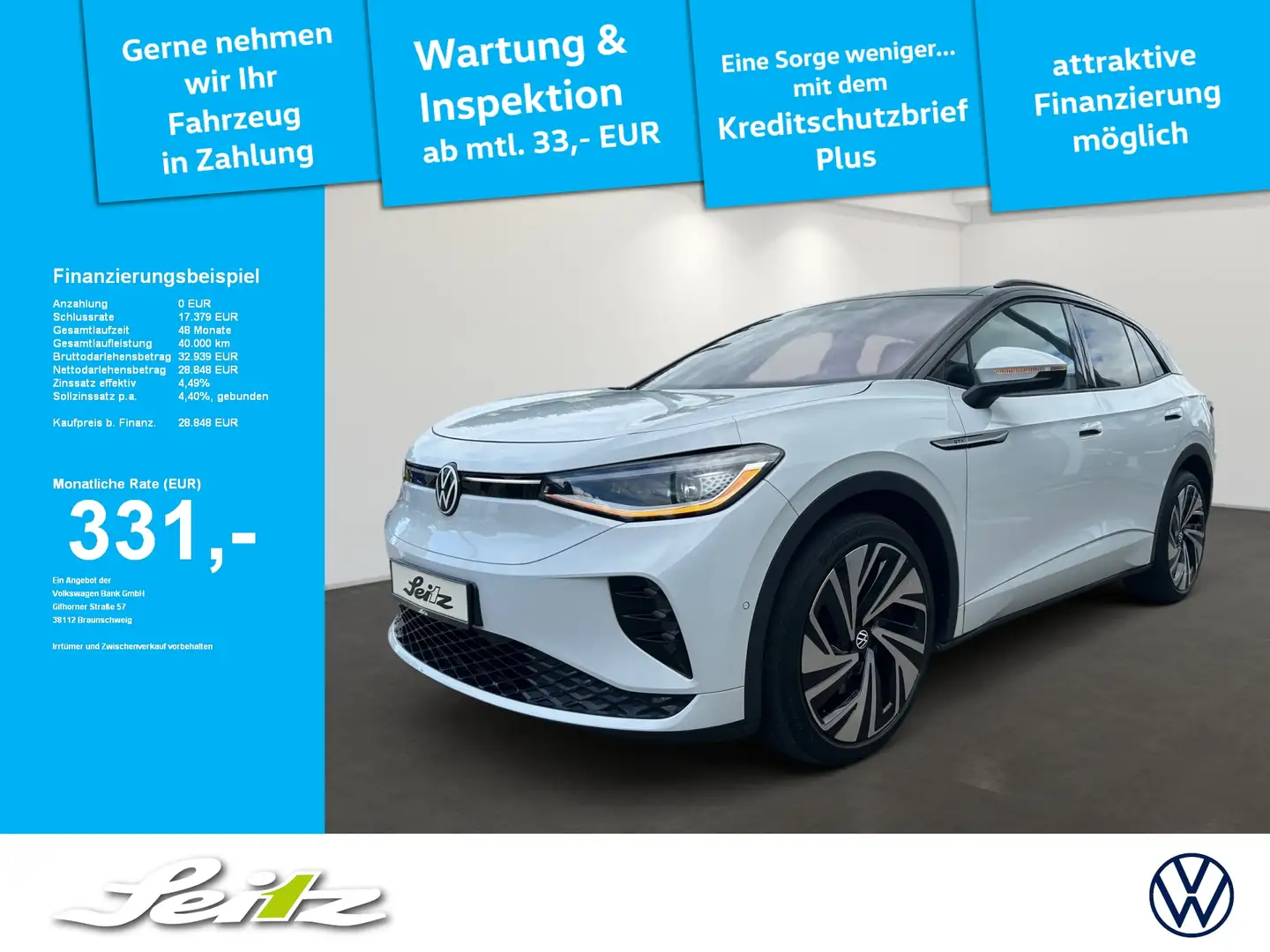 Volkswagen ID.4 4M GTX *AHK*PANO*MATRIX*KAMERA* Weiß - 1