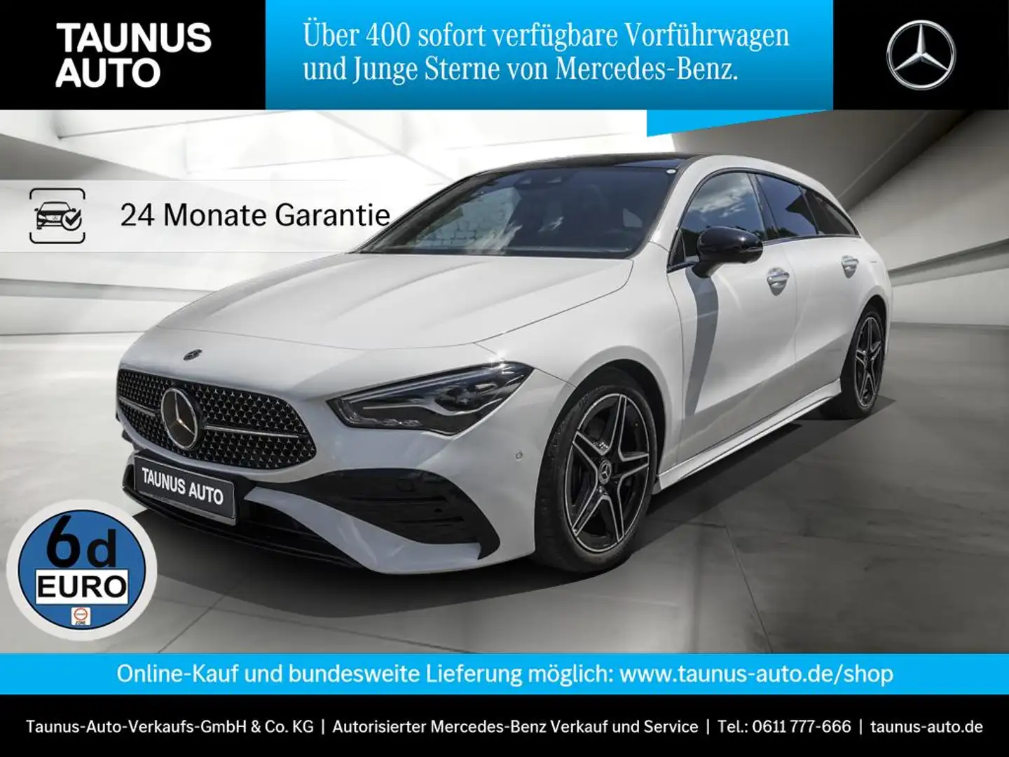 Mercedes-Benz CLA 220 d SB AMG-LINE PREMIUM PANO AHK NIGHT Weiß - 1